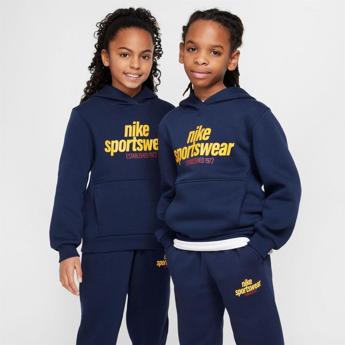 Nike Club Fleece Logo Print Hooded Long Sleeve Sweatshirt