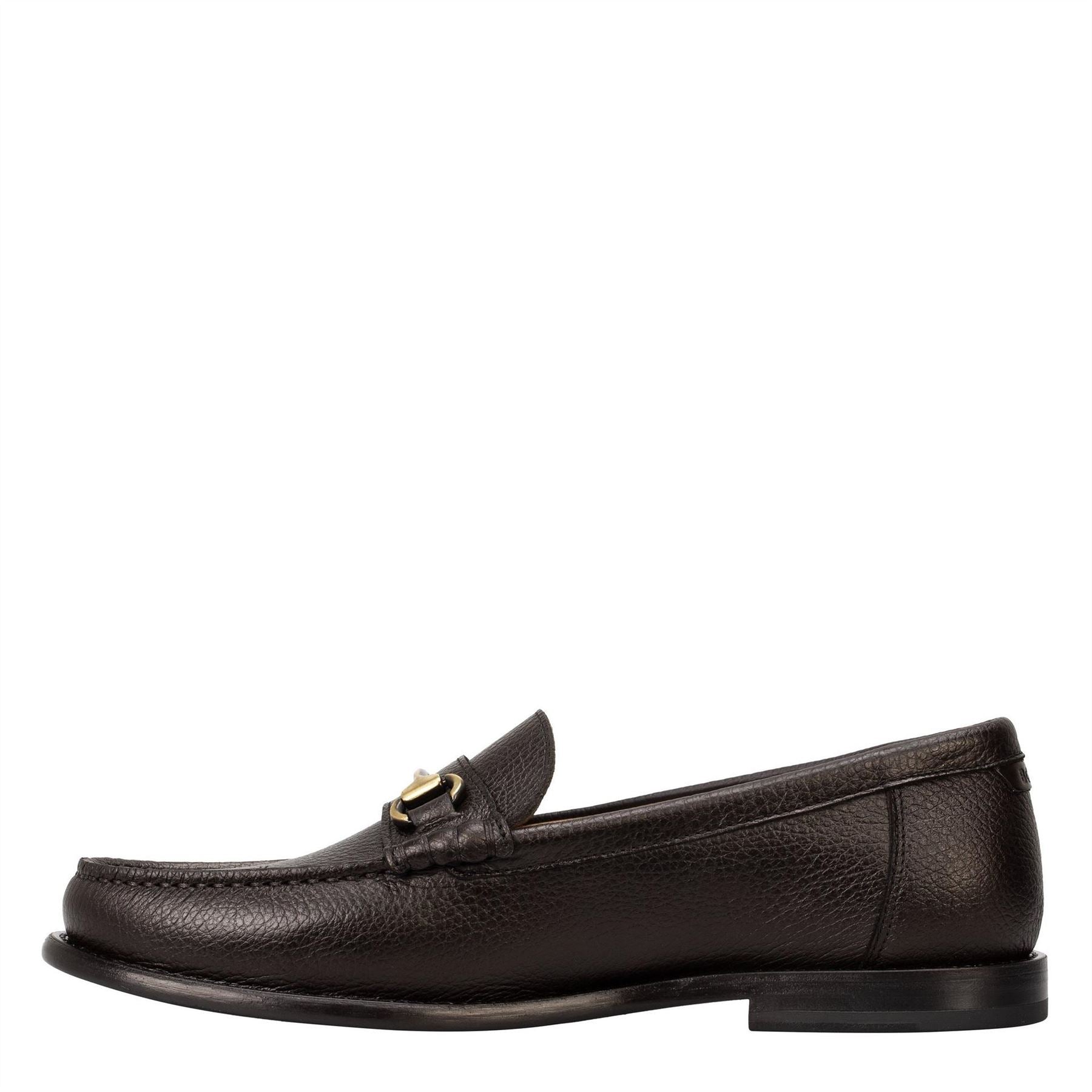 Boss Leather Slip On Loafers With Embossed Logo (tevan)