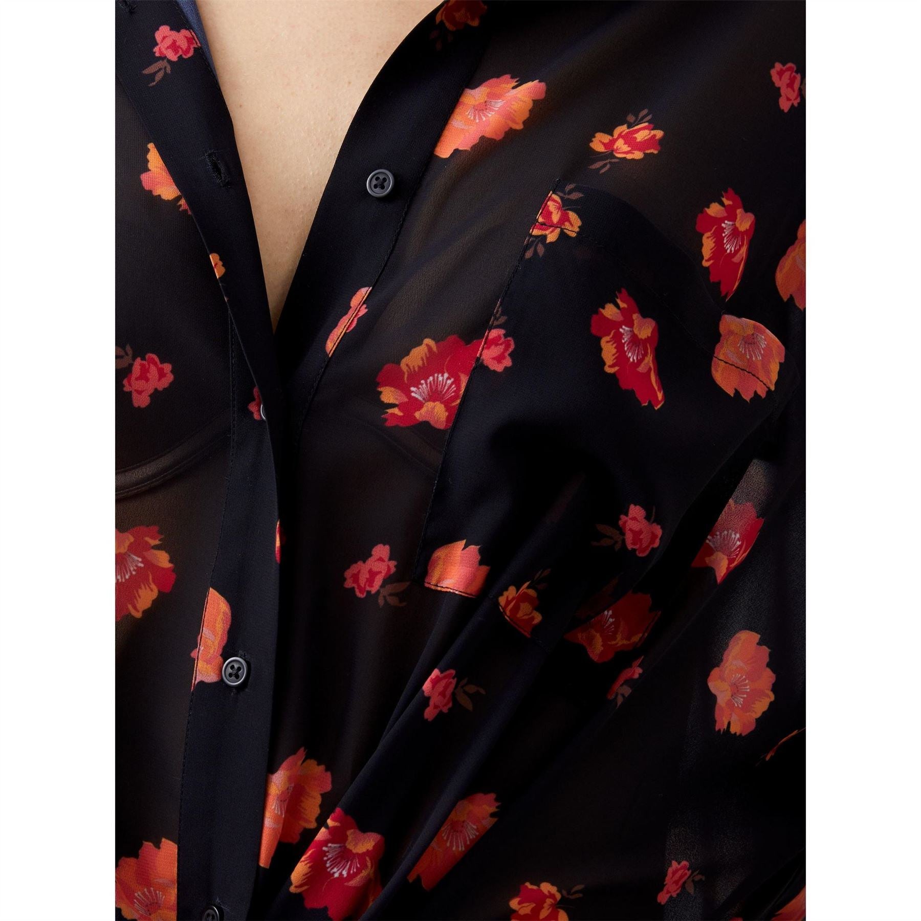 French Connection Ella Long Sleeve Patterned Shirt