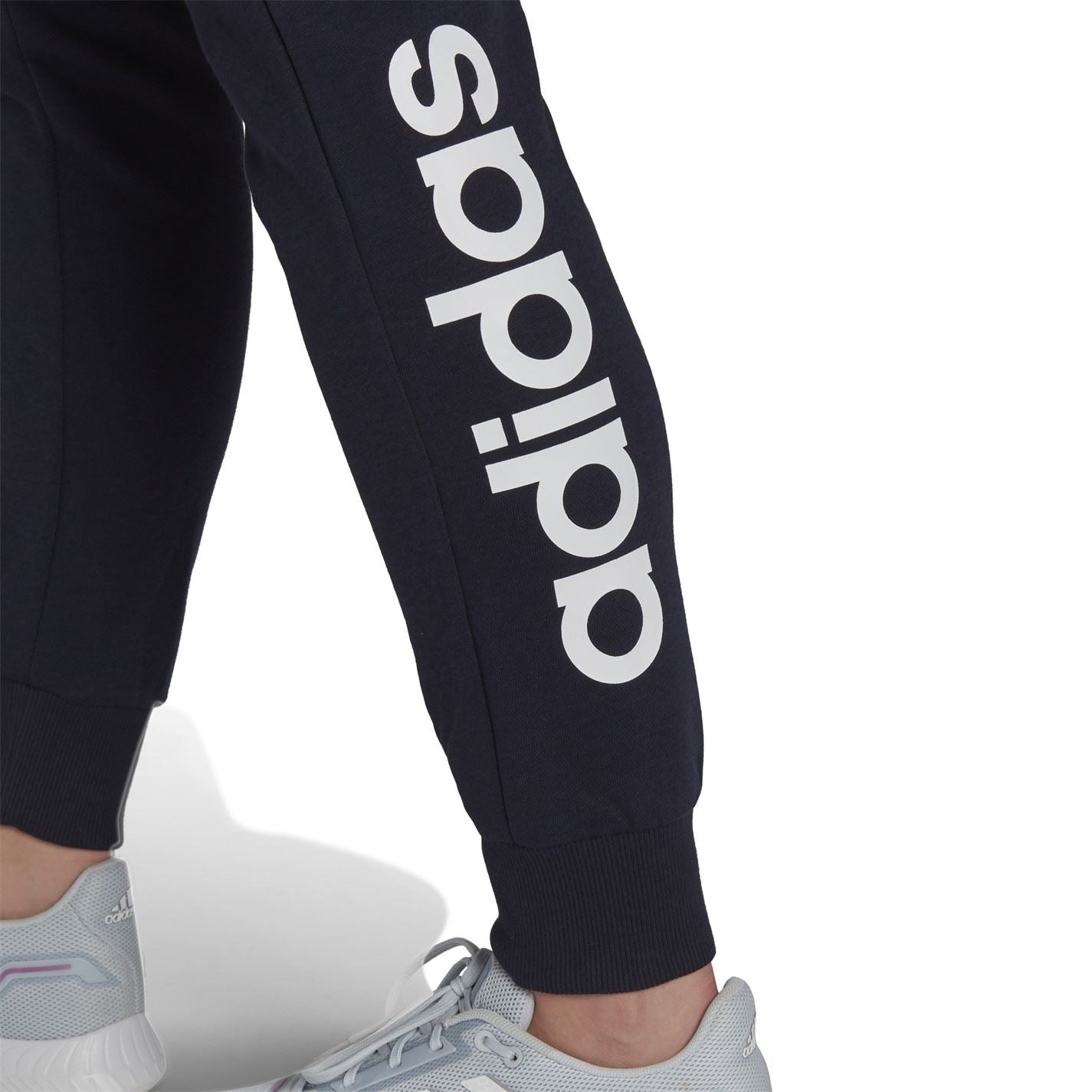 adidas Womens Linear Slim Fit Cotton Joggers