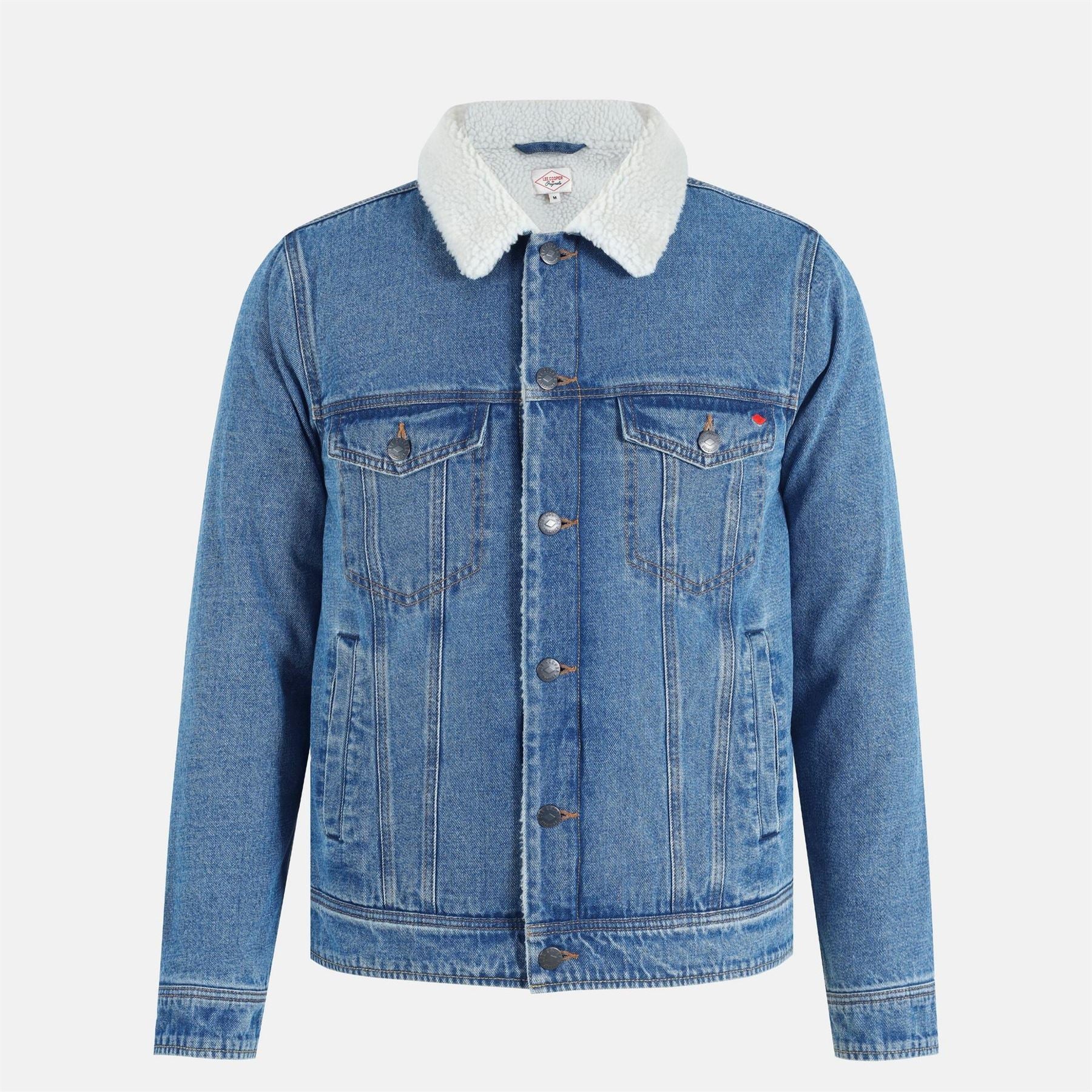 Lee Cooper Borg Denim Jacket with Flap Pocket