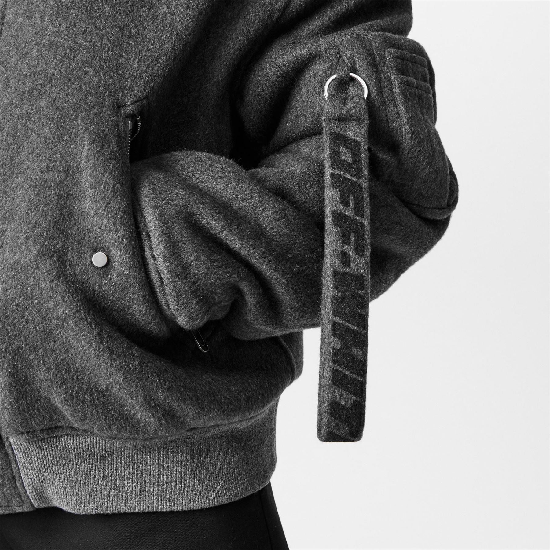 Off White Quote Embroidered Bomber Jacket