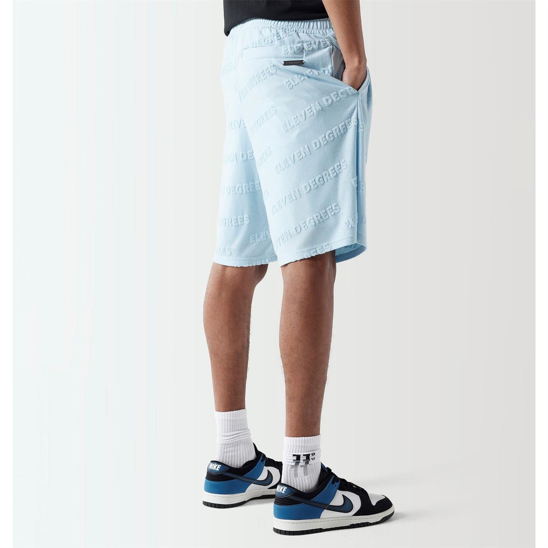 11 Degrees Mens Embossed Towelling Shorts
