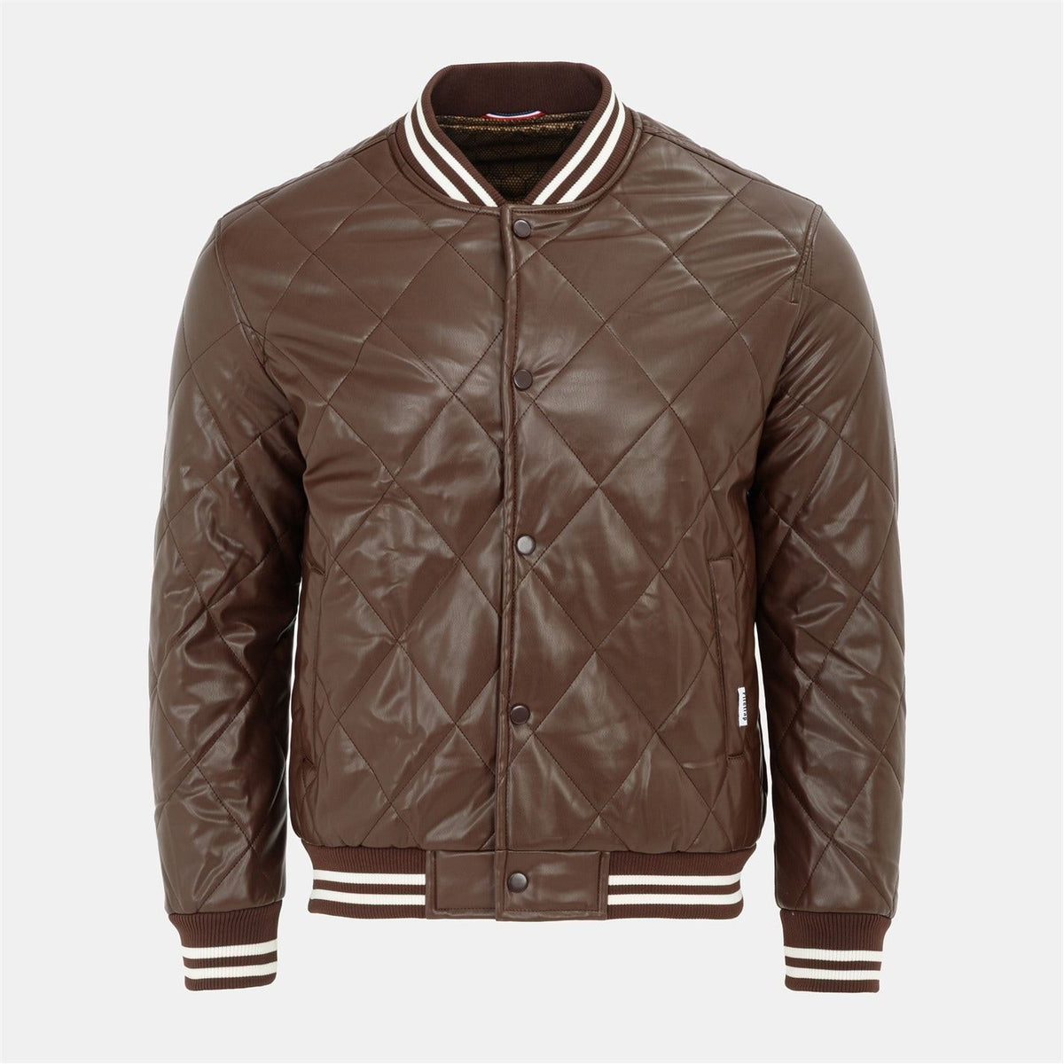Firetrap Solid Patterned Snap Button Ribbed Cuff Bomber Jacket