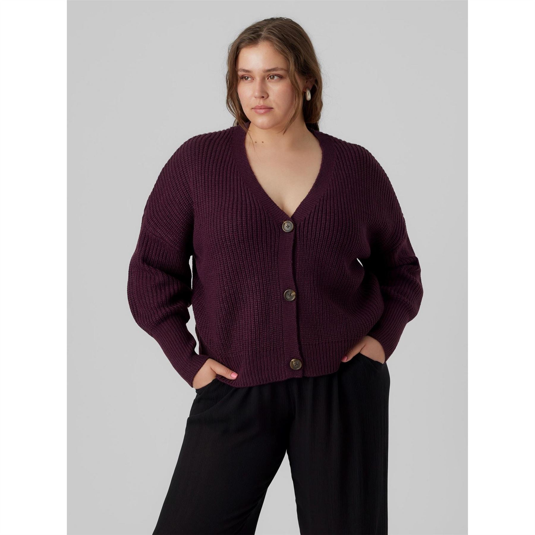 Vero Moda V-Neck Relaxed Fit Long Sleeve Sweater