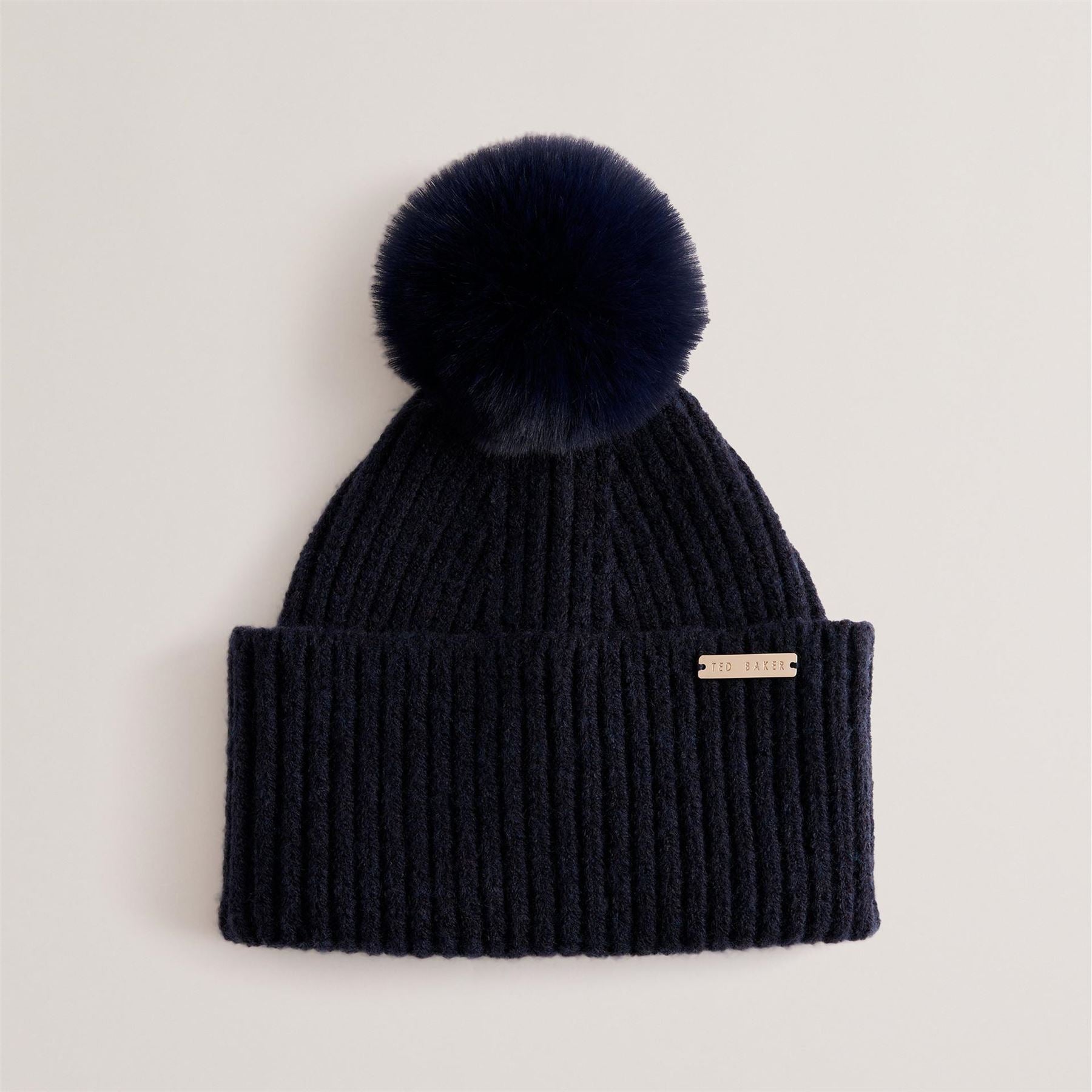 Ted Baker Soft Feel Knit Bobble Hat with Pom Pom
