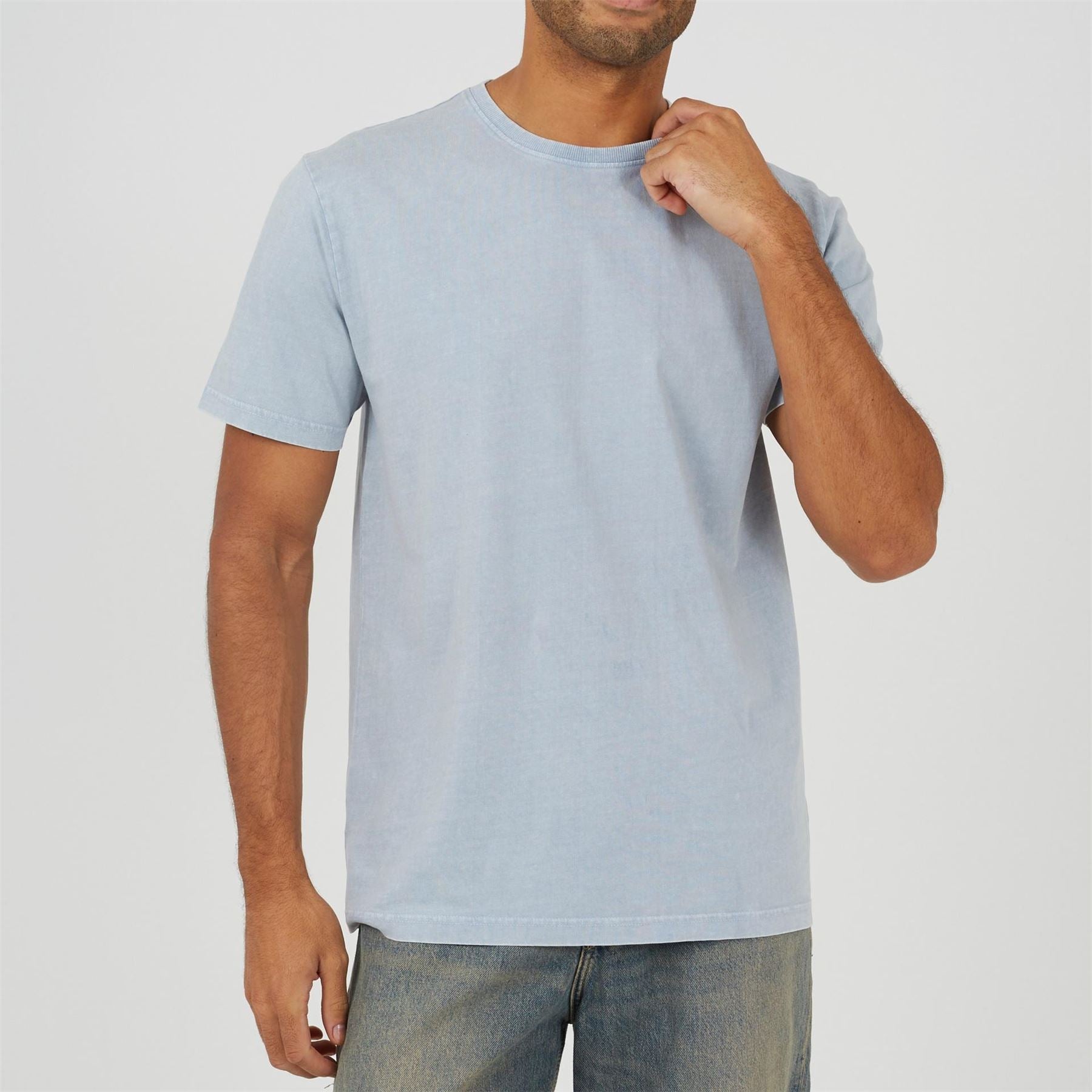 Brave Soul Mens Crew Neck Acid Wash T-Shirt