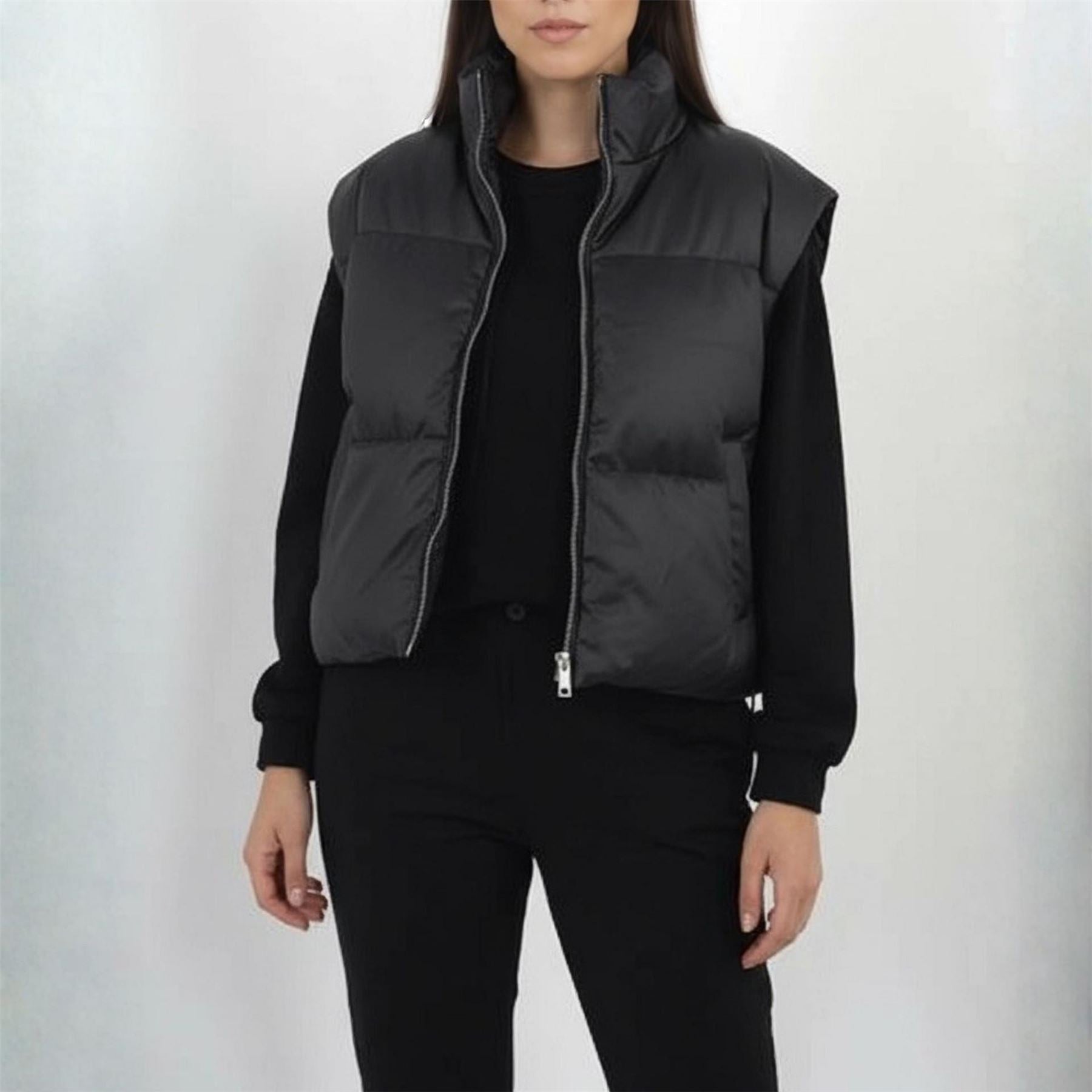 Brave Soul Womens Matte High Neck Puffer Gilet