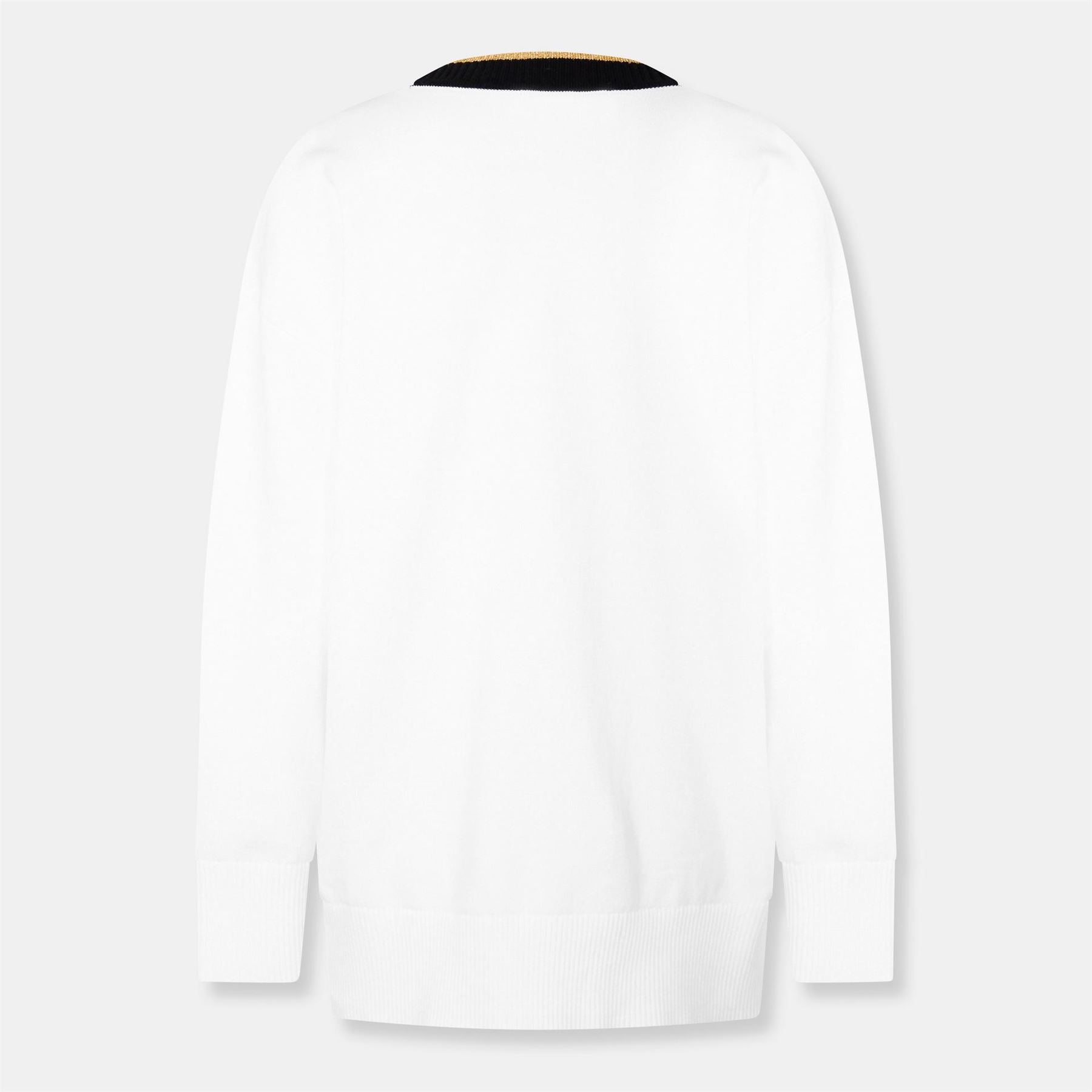 Karl Lagerfeld Patch Crew Neck Drop Shoulder Sweater