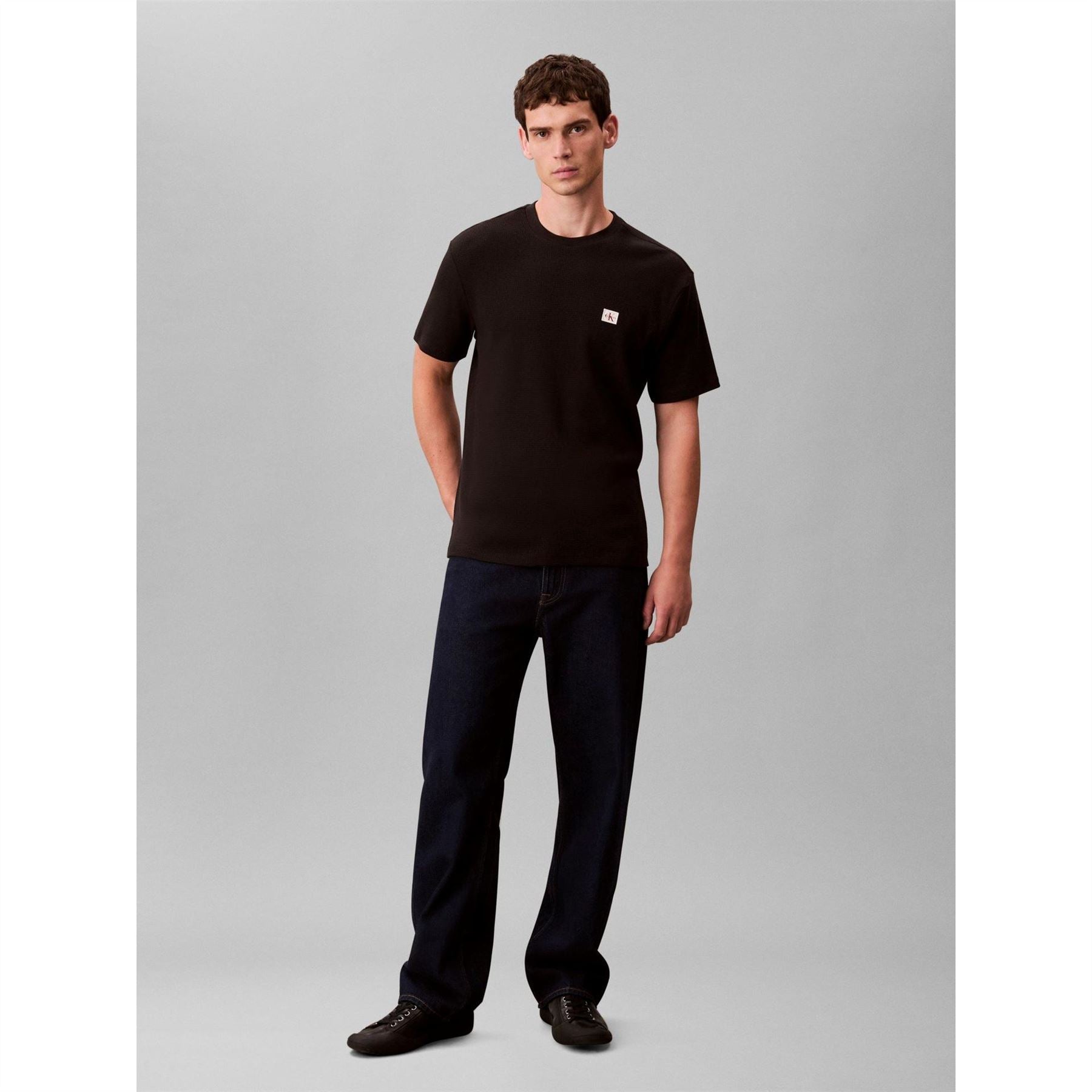 Calvin Klein Jeans Crew Neck Short Sleeve Waffle T-Shirt