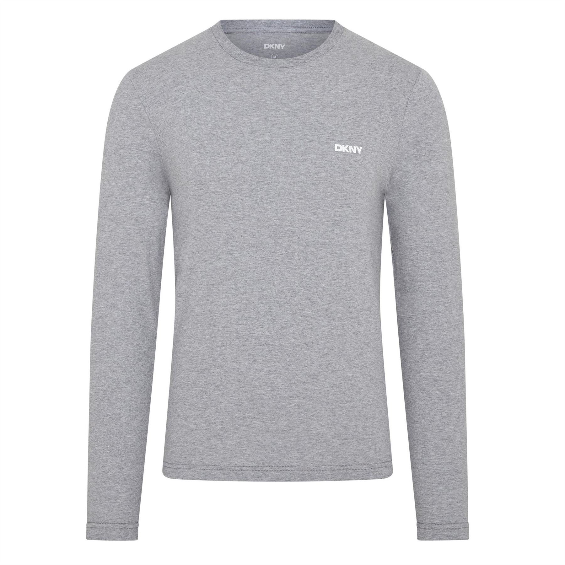 DKNY Mens 3 Pack Long Sleeve T-Shirt Warriors