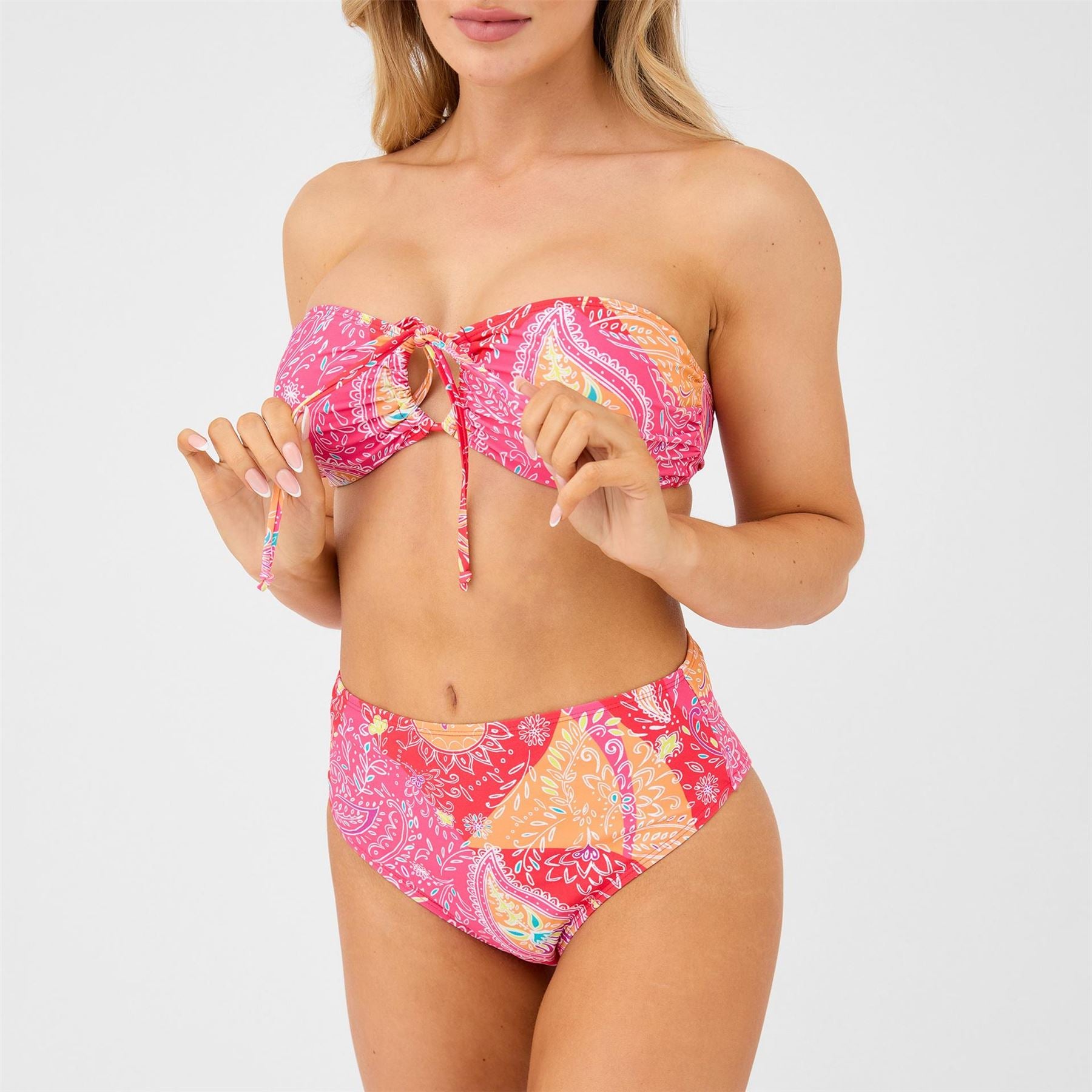 Be You Bandeau Tie Detail Bikini Set