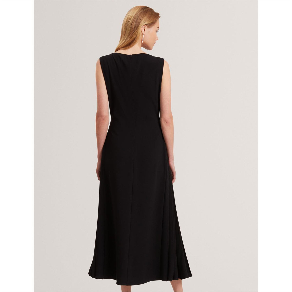 Ted Baker Pleat Sleeveless Midi A-Line Dress