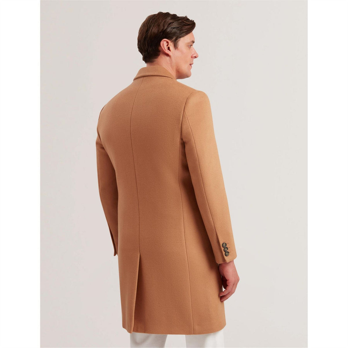 Ted Baker Solid Patterned Over Coat with Flap Pocket