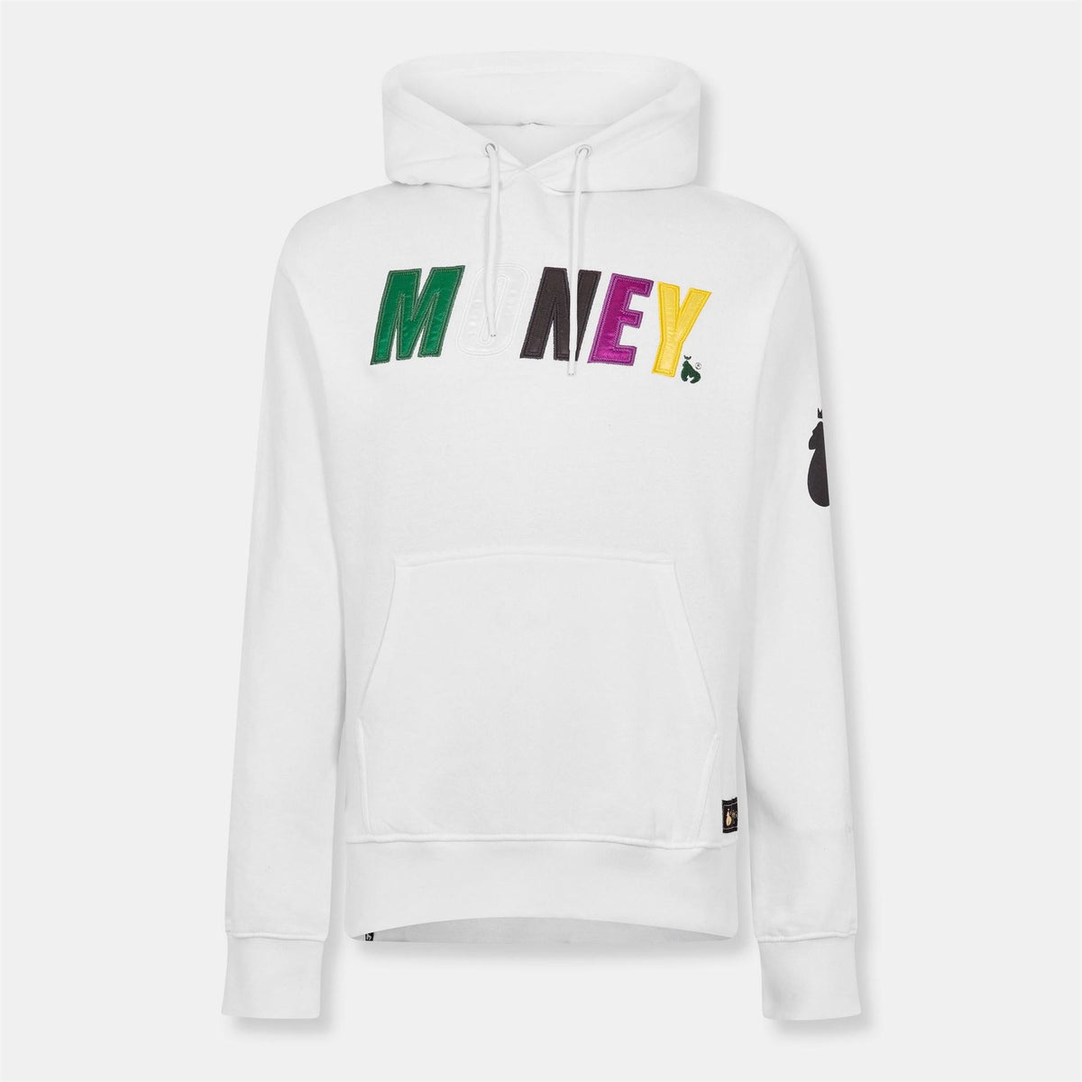 Money Embroidered Hooded Neck Long Sleeve Sweatshirt