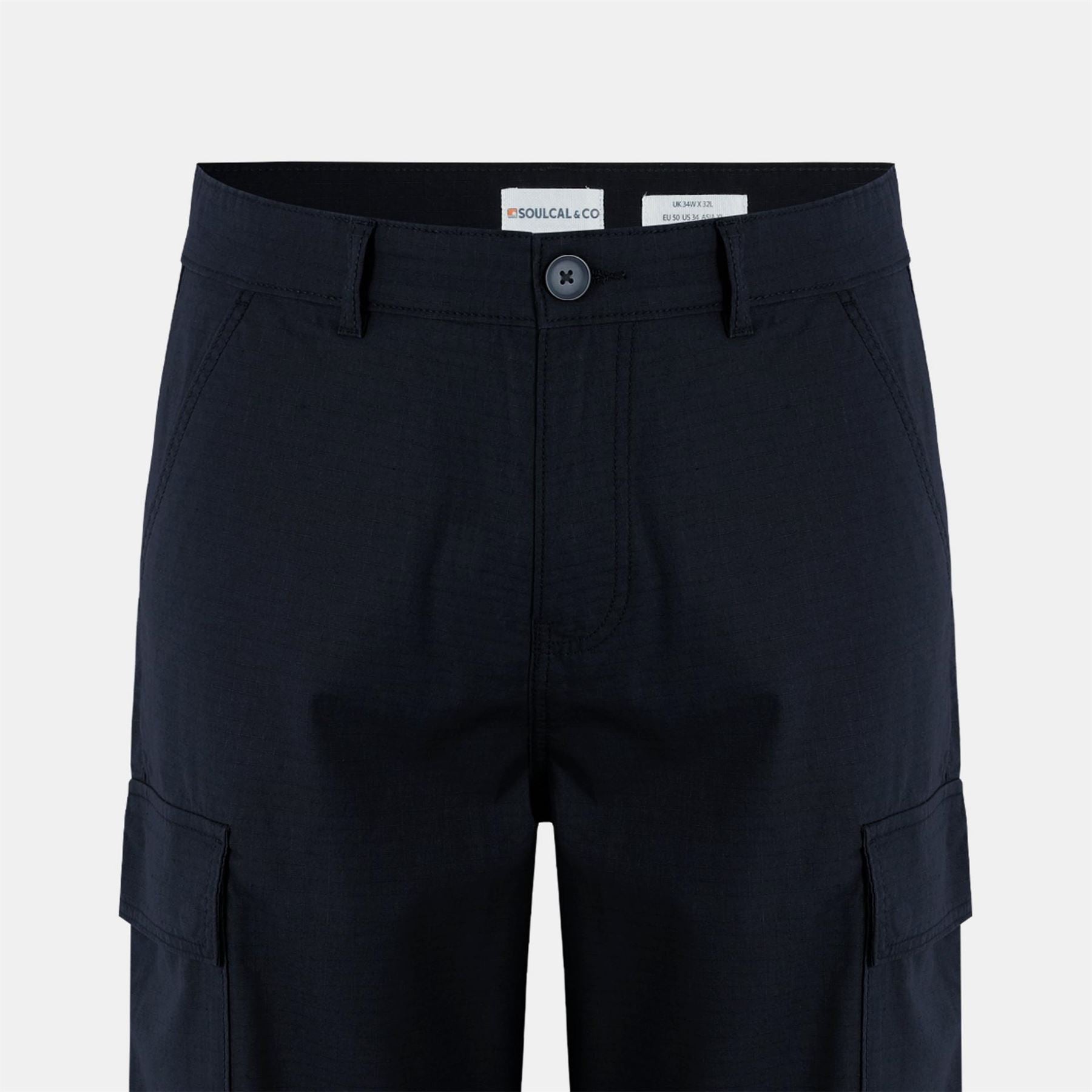 SoulCal Rip Solid Patterned Straight Cargo Trousers