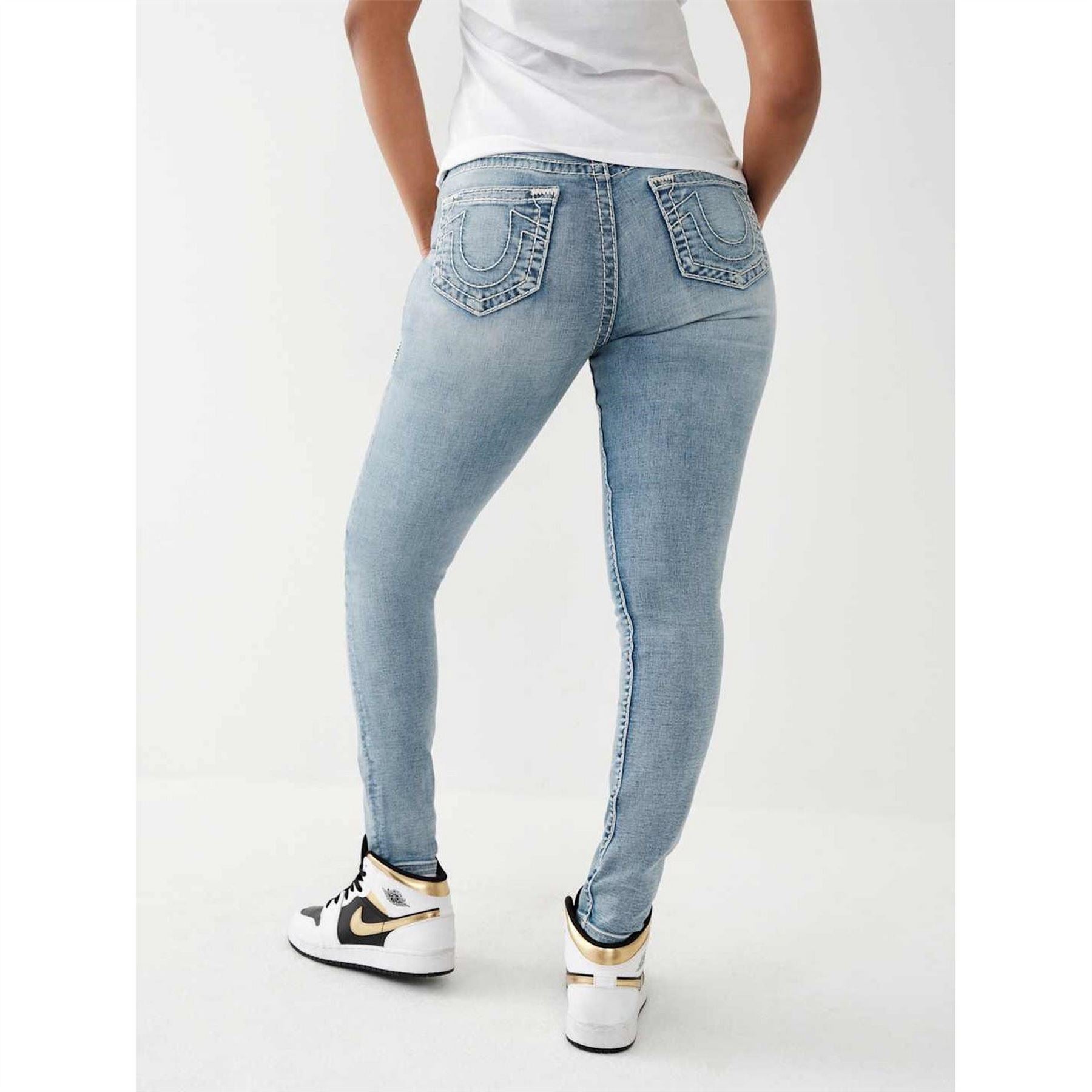 True Religion Trainer T Halle Super Fit Mid Rise Skinny Jeans