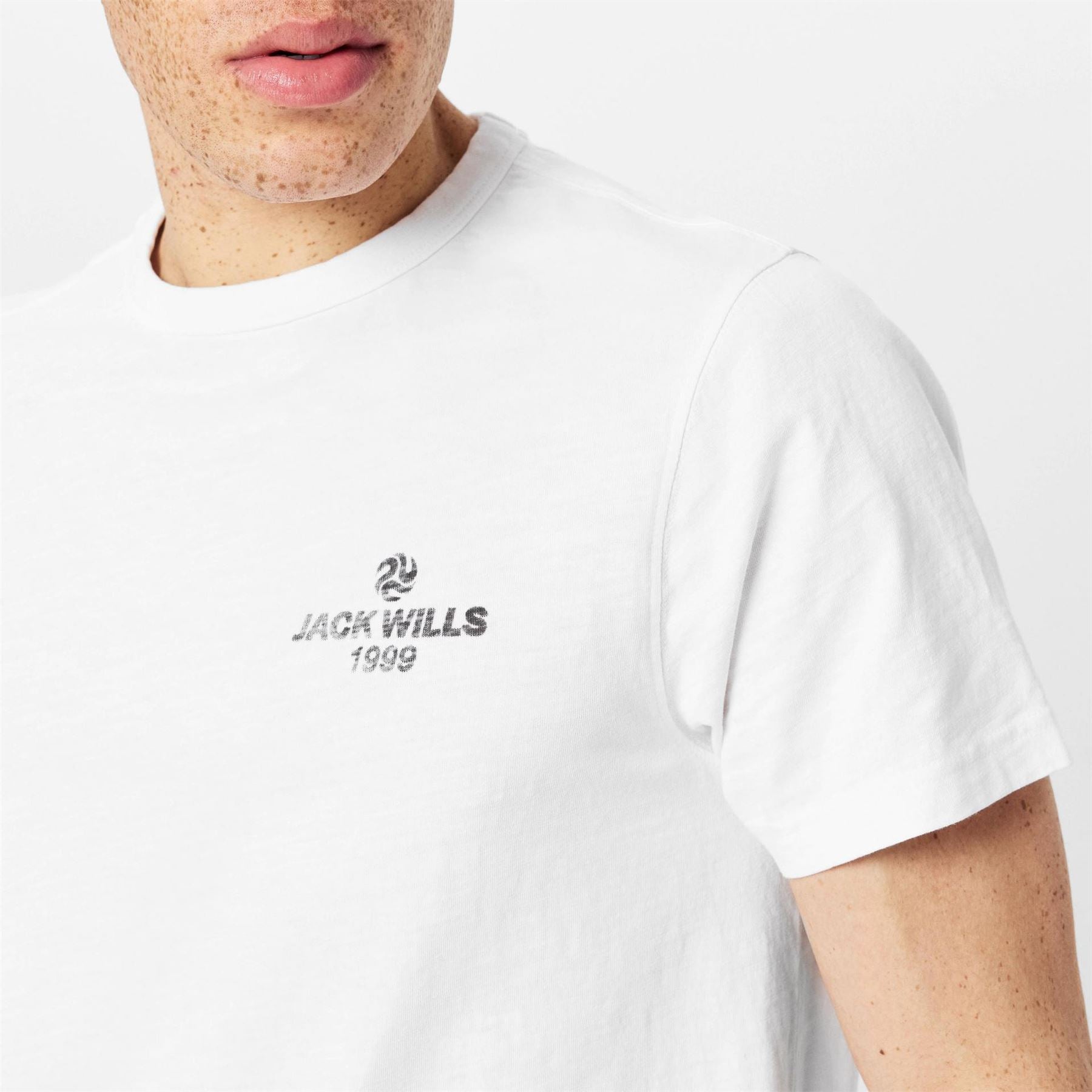Jack Wills Regular Fit Reverse Print Crew Neck T-Shirt