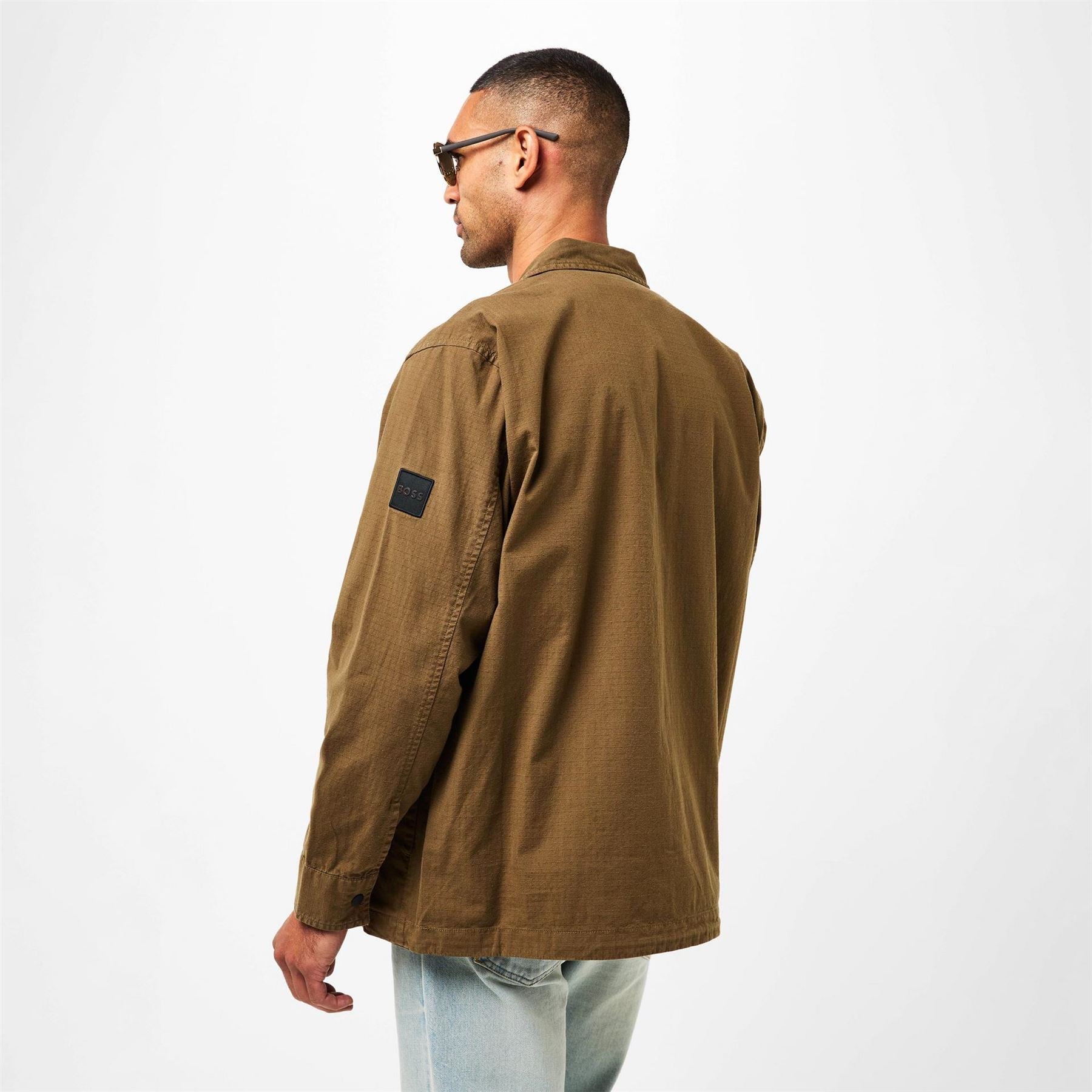 Boss Labib Cotton Long Sleeve Water Resistant Overshirt