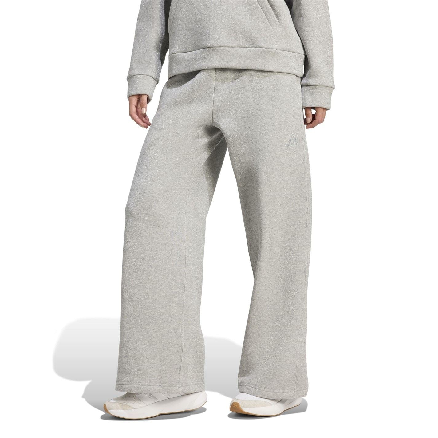 adidas Glitter Wide Leg Solid Patterned Sweatpants