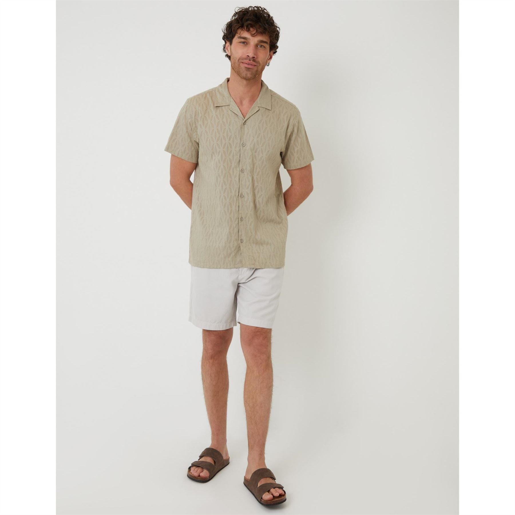 Threadbare Regular Fit Short Sleeve Point Collar Shirt