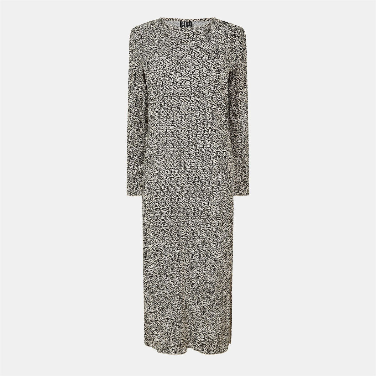 Pieces Kni Crew Neck Long Sleeve Midi Dress