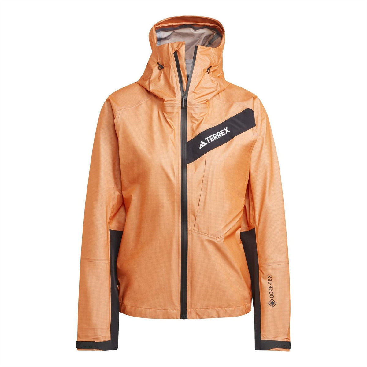 adidas Women's Solid Patterned Hooded Full Zipper Rain Jacket