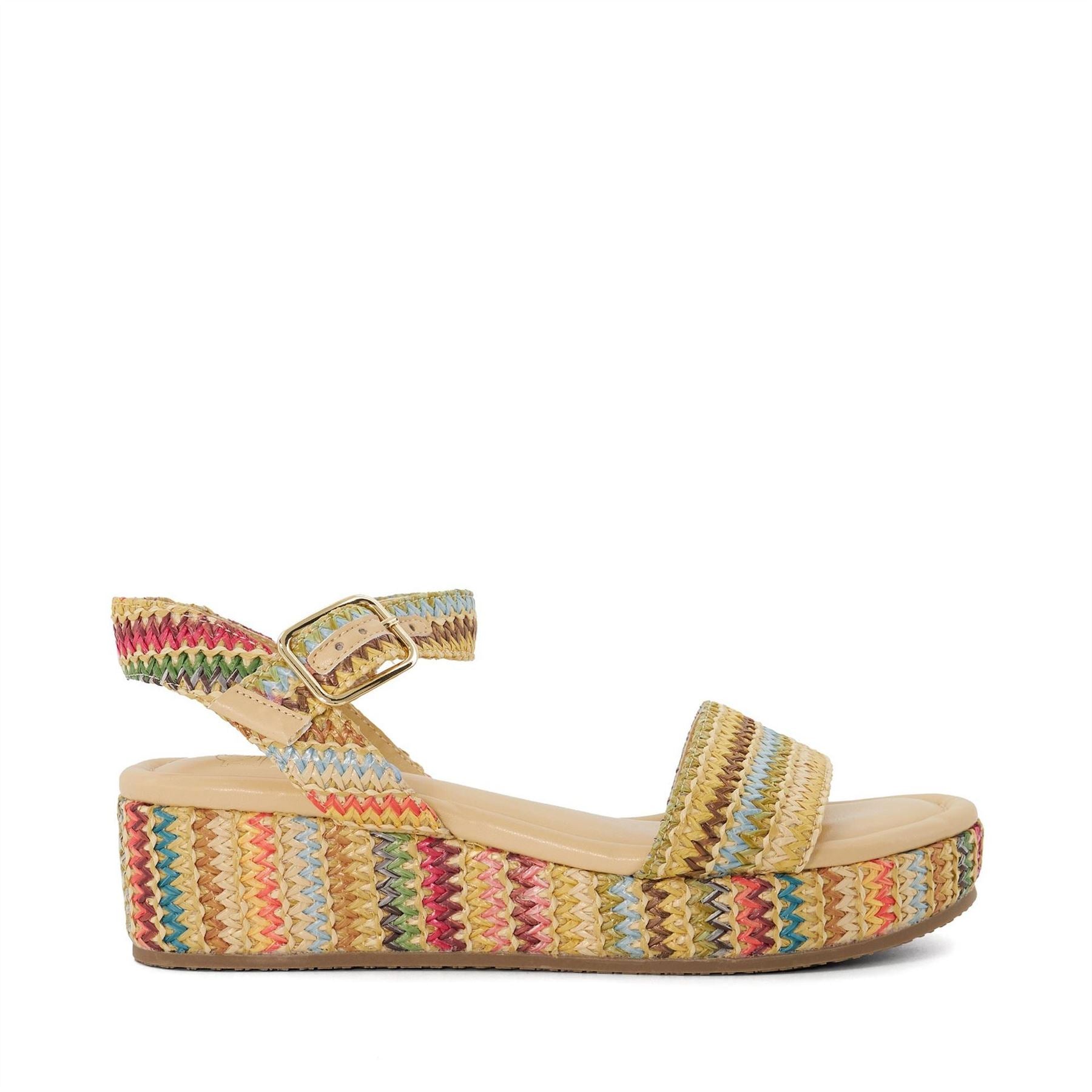 Dune London Lo Lazer Open Toe Flat Slide Sandals
