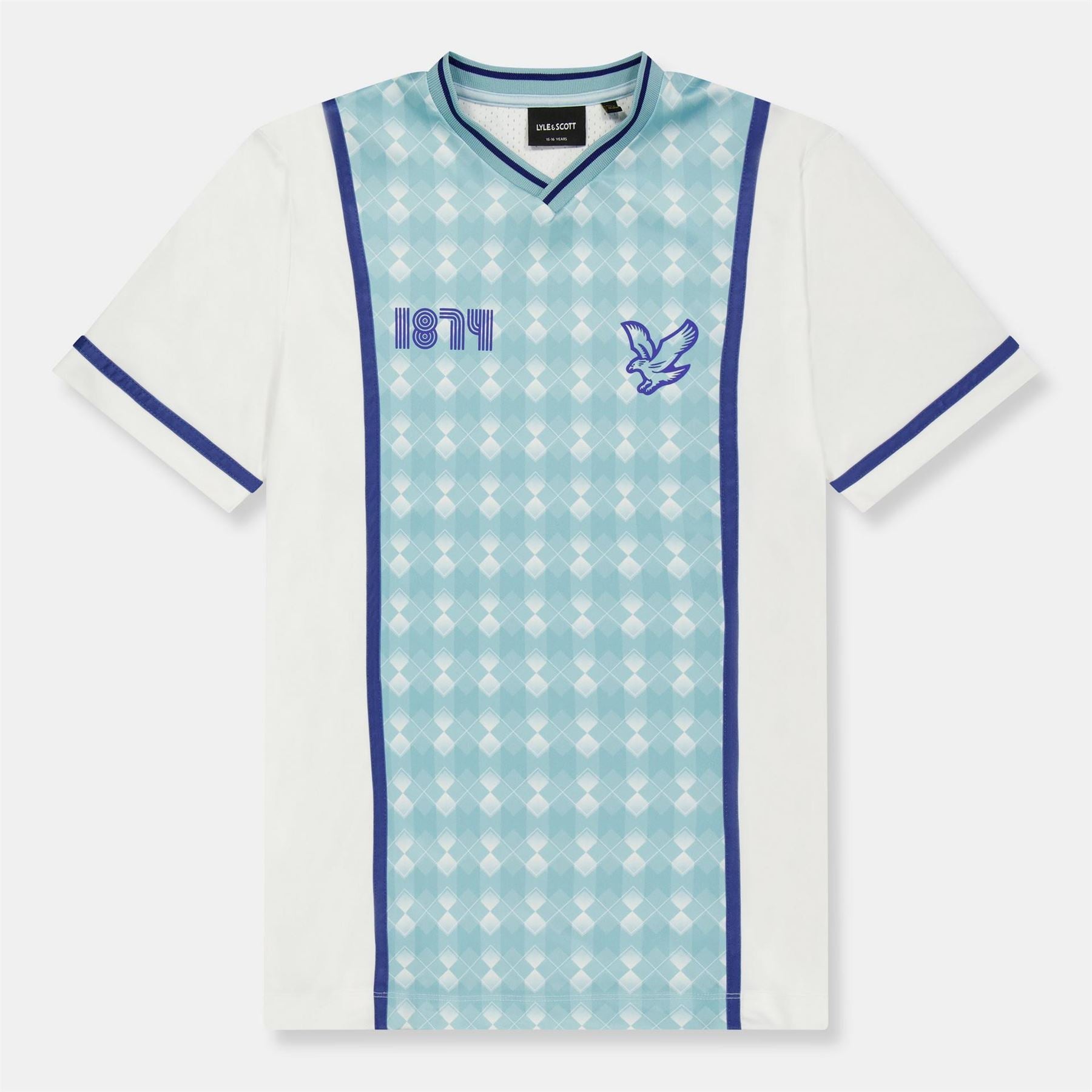 Lyle and Scott Argyle V-Neck Regular Fit T-Shirt
