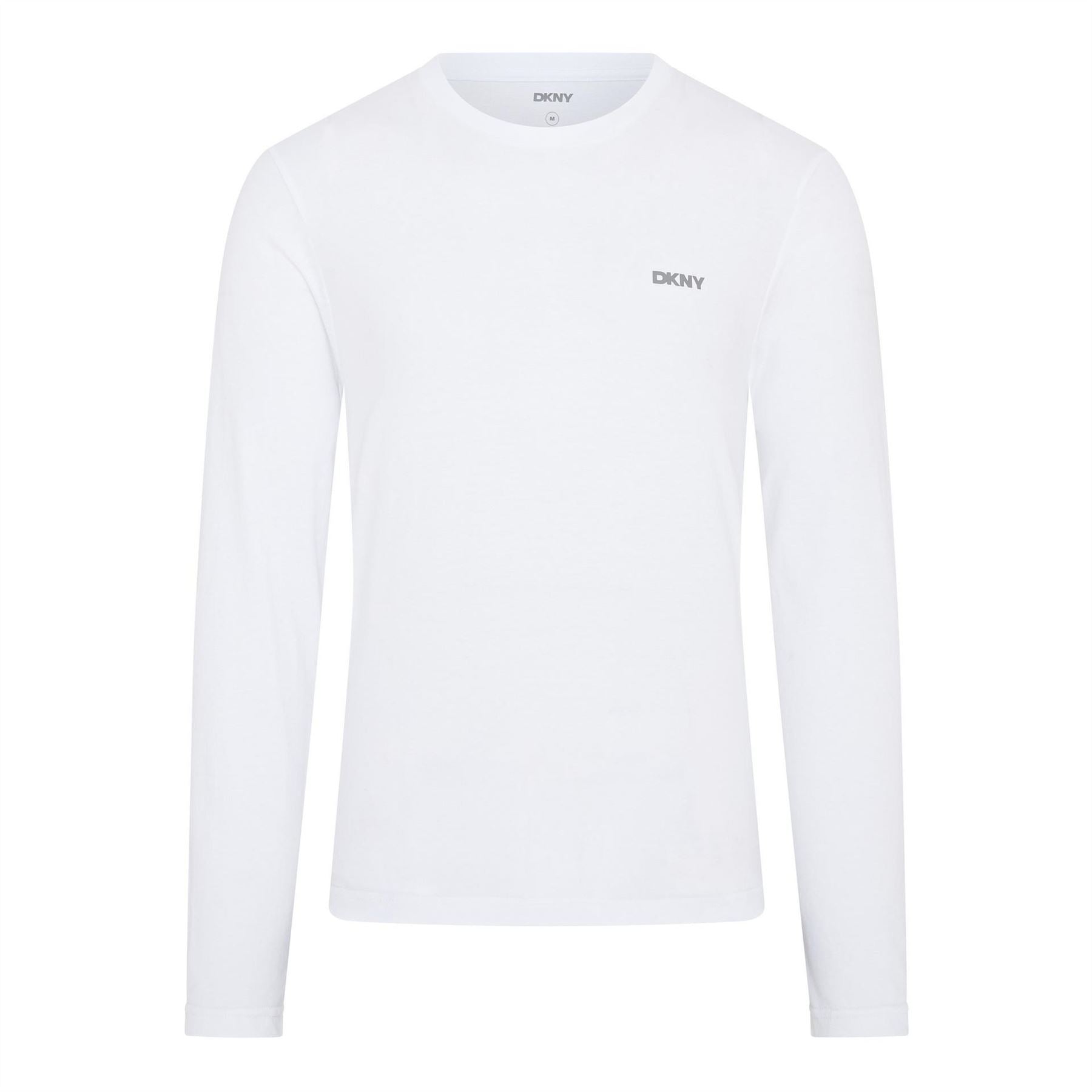 DKNY Mens 3 Pack Long Sleeve T-Shirt Warriors