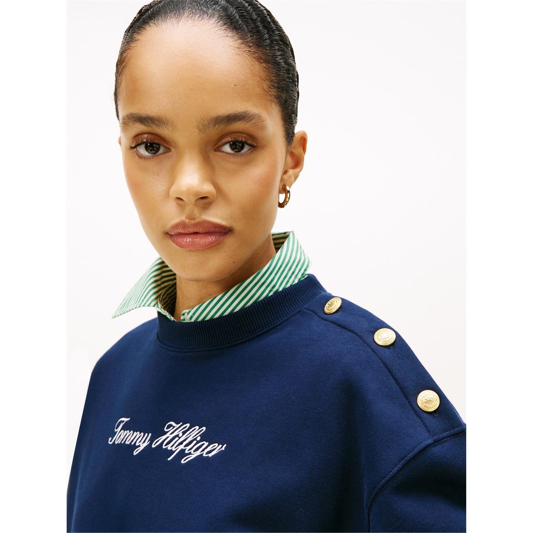 Tommy Hilfiger Script Embroidered Crew Neck Long Sleeve Sweatshirt