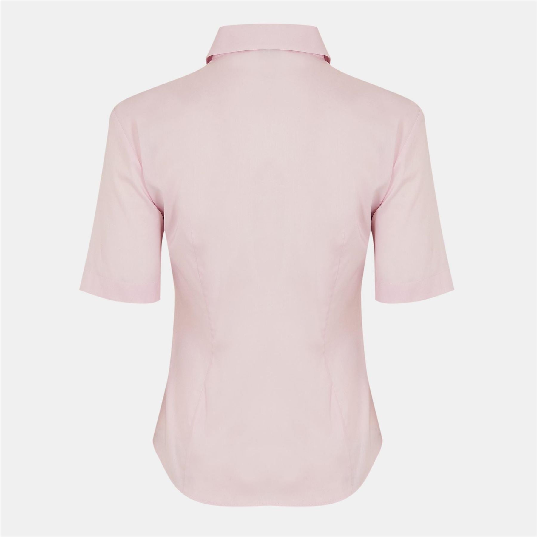 Boss Collared Neck Shirt Collar Short Sleeve Blouse