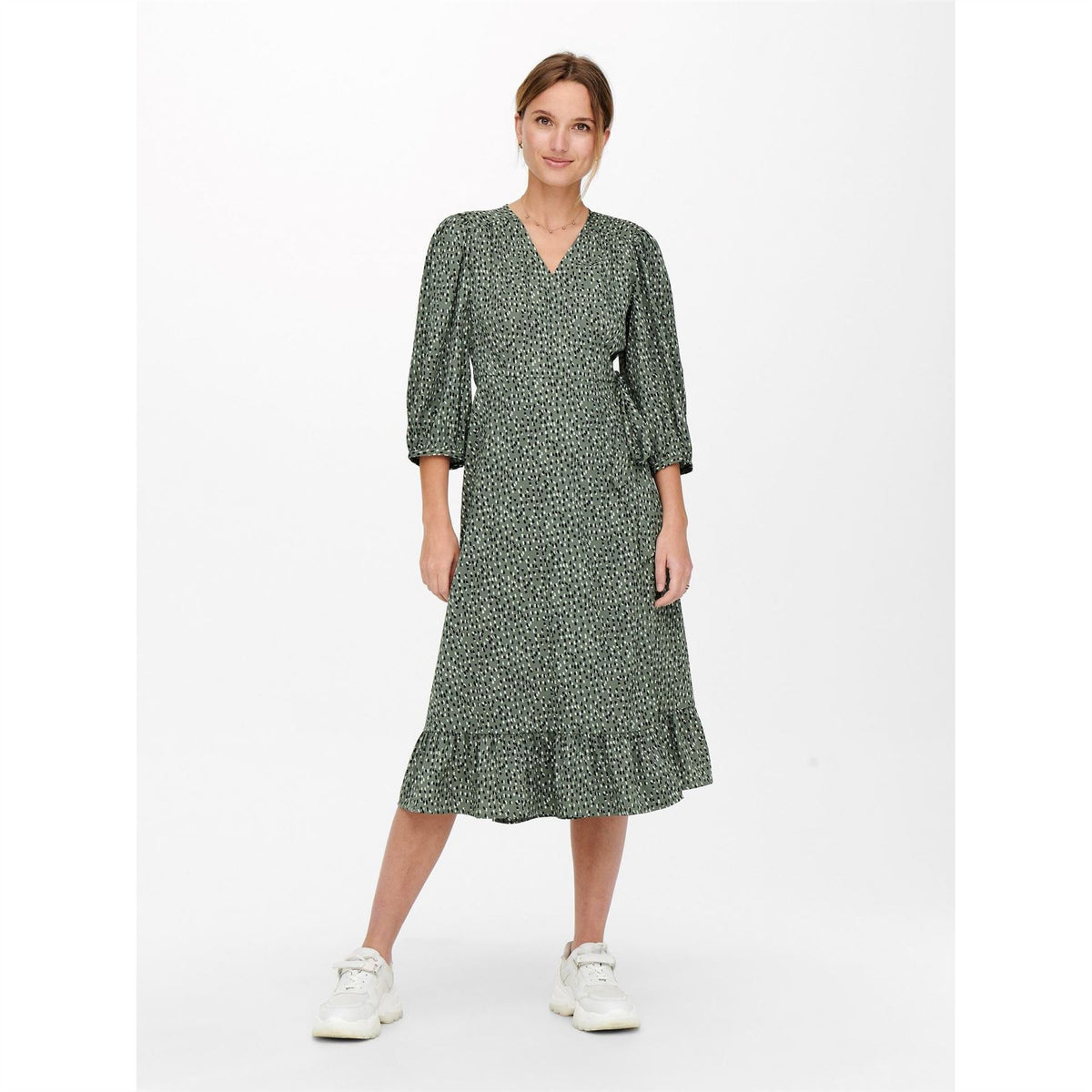 Only Olivia V-Neck Midi Wrap Dress