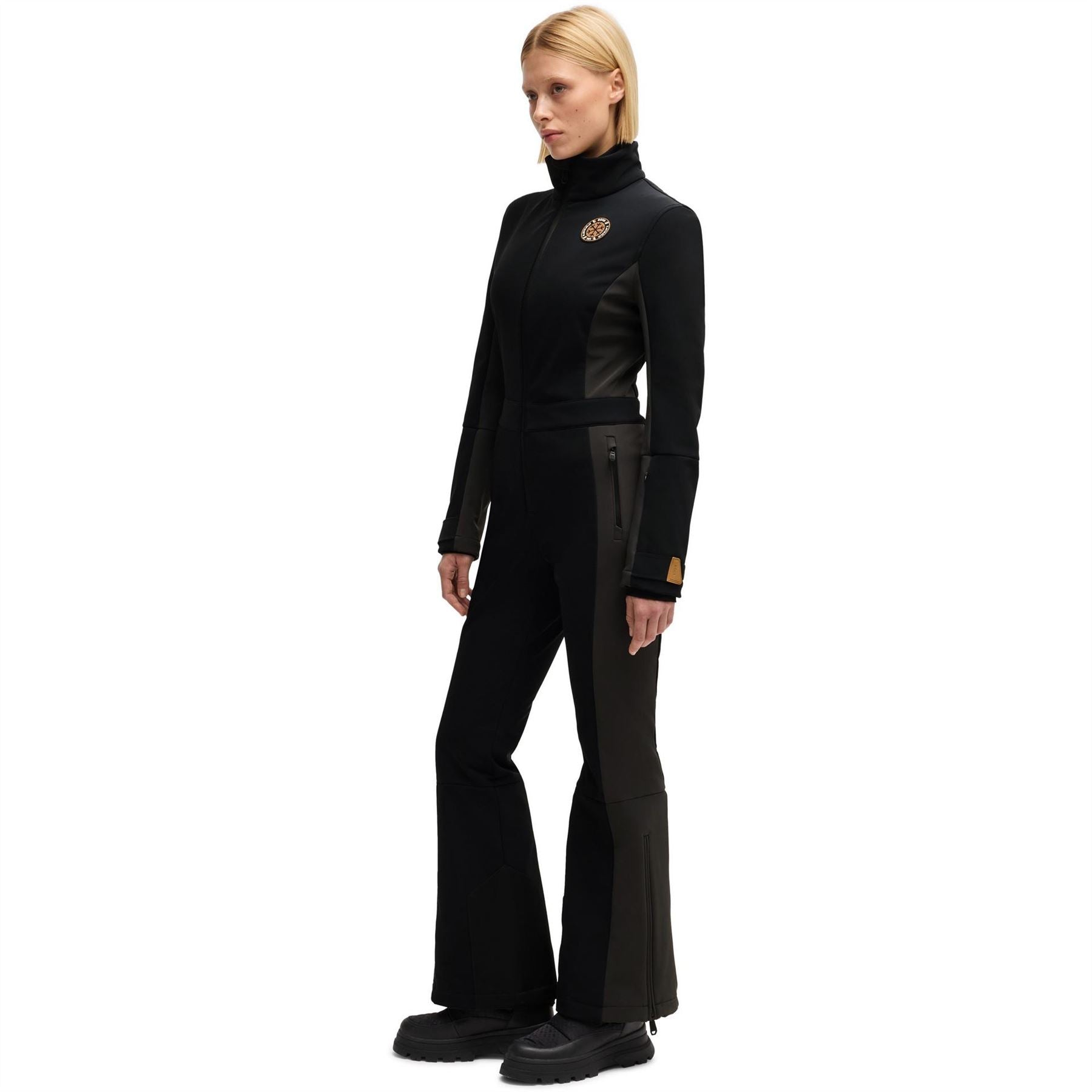Boss Funnel Neck Long Sleeve Solid Patterned Skisuit