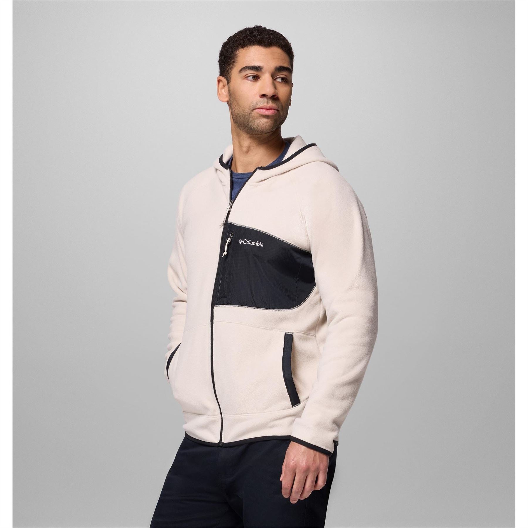 Columbia Fast Solid Patterned Hooded Neck Full Zipper Ribbed Cuff Jacket