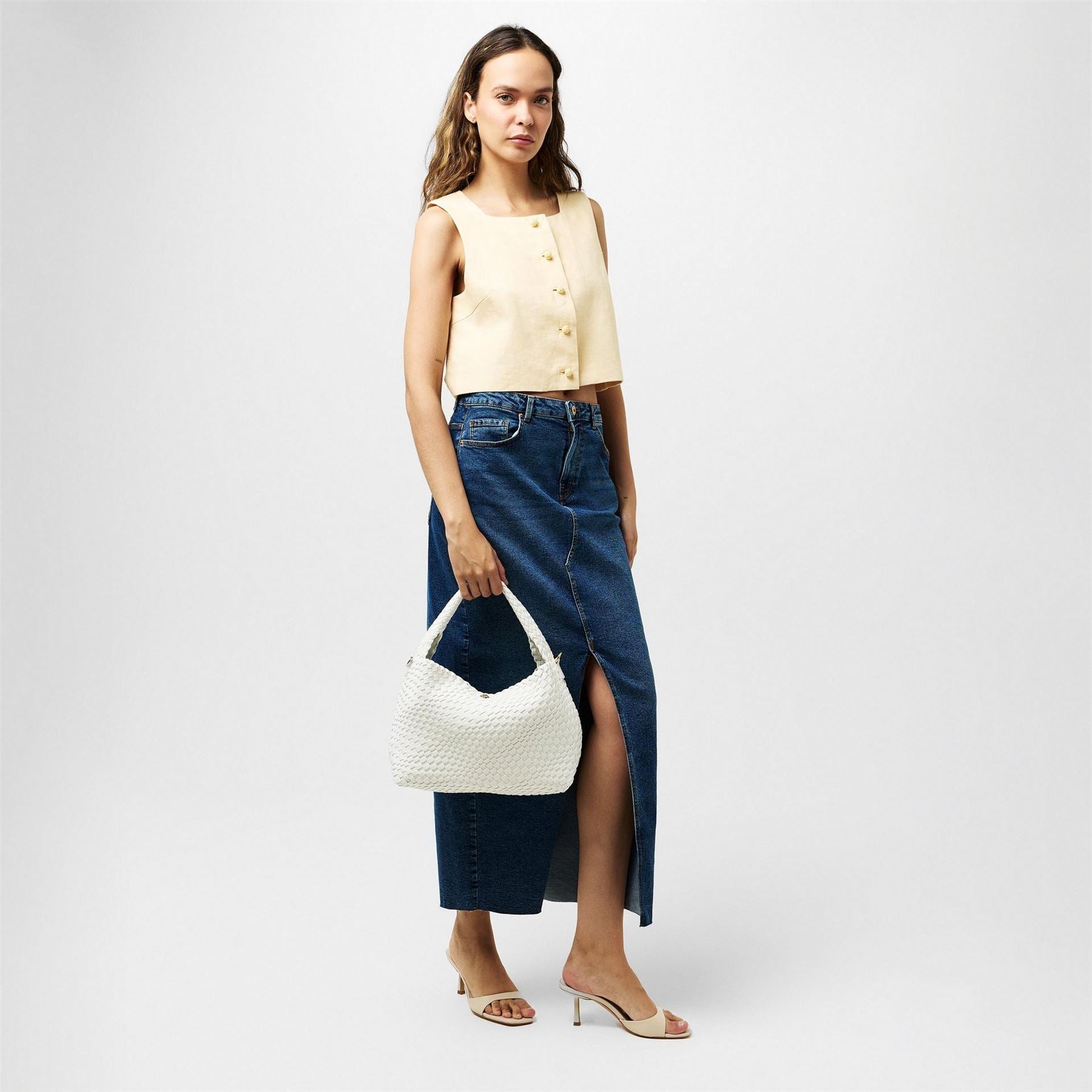 Dune London Woven Hobo with Detachable Strap