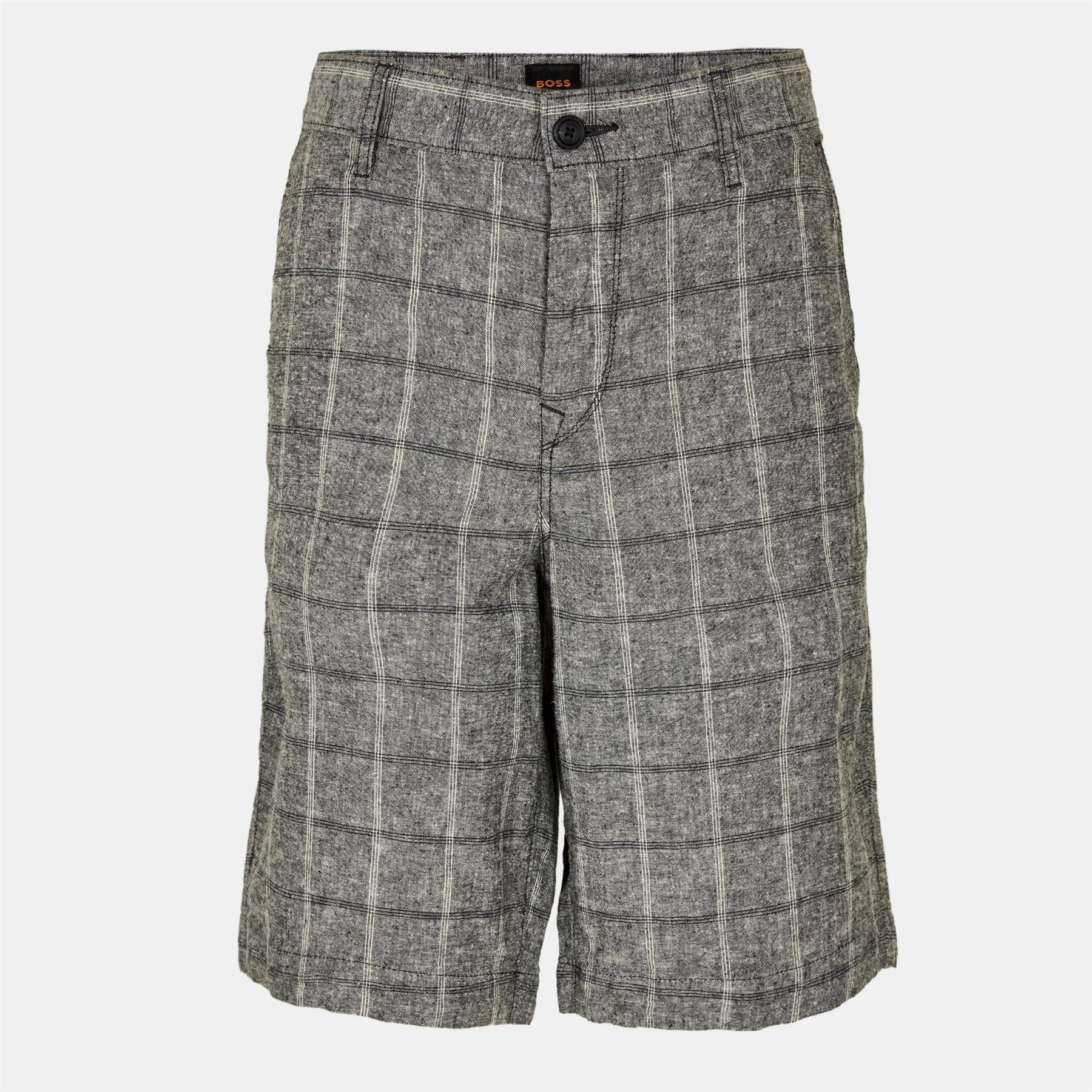Boss Plaid Patterned Regular Fit Chino Shorts