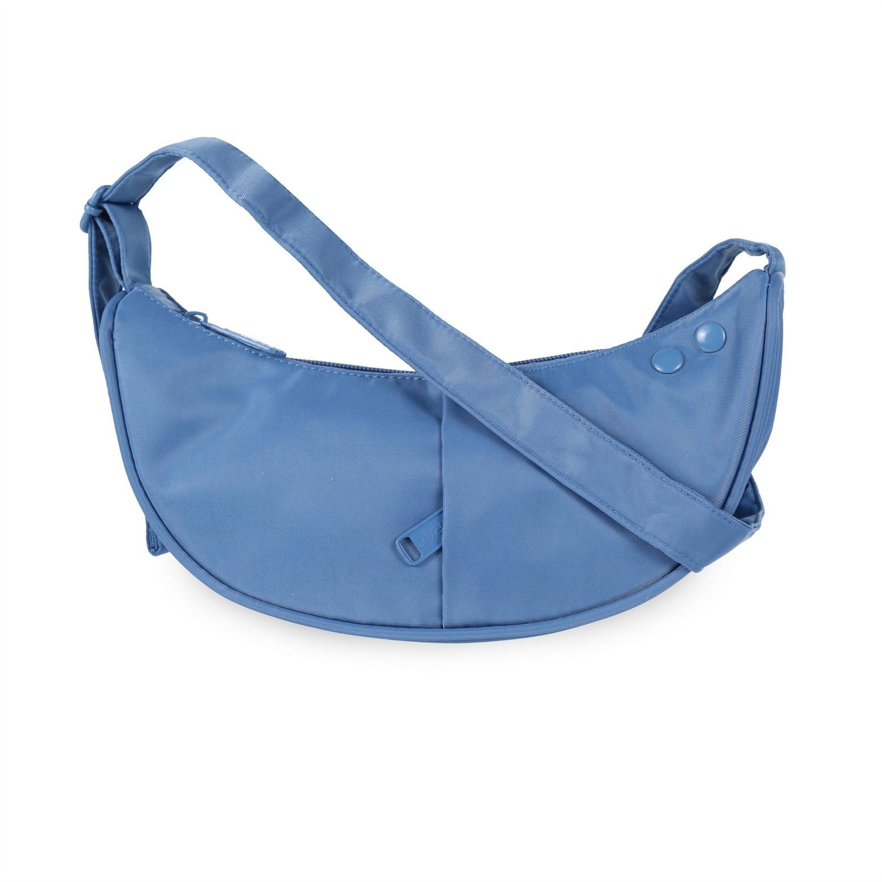 Spiral Cali Crescent Shape Cross Body Bag with Logo Patch