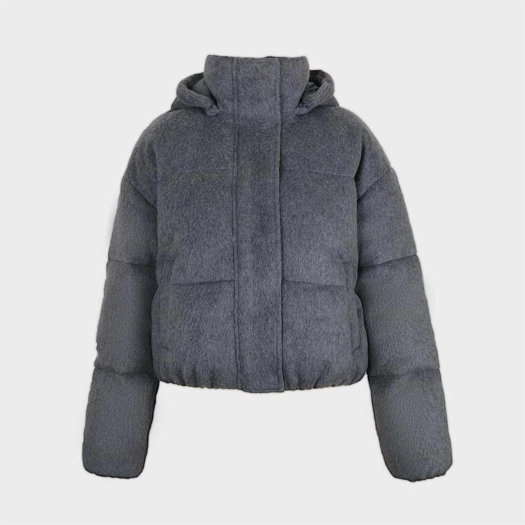 Jack Wills Wind Resistant Detachable Hood Long Sleeve Short Puffer Jacket