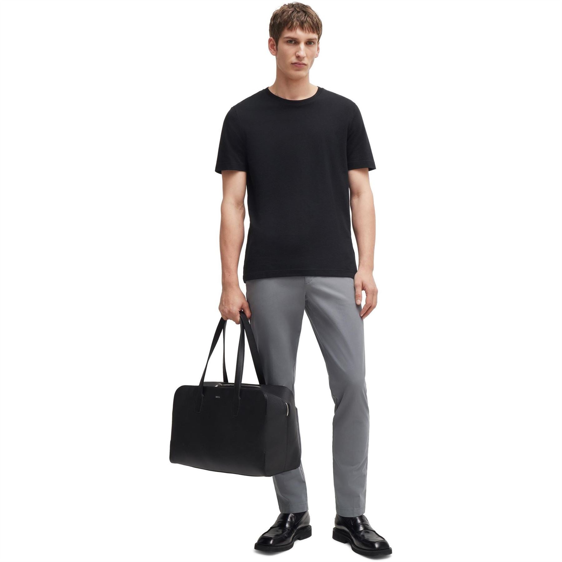 Boss Kaito3 D Solid Patterned Straight Chinos