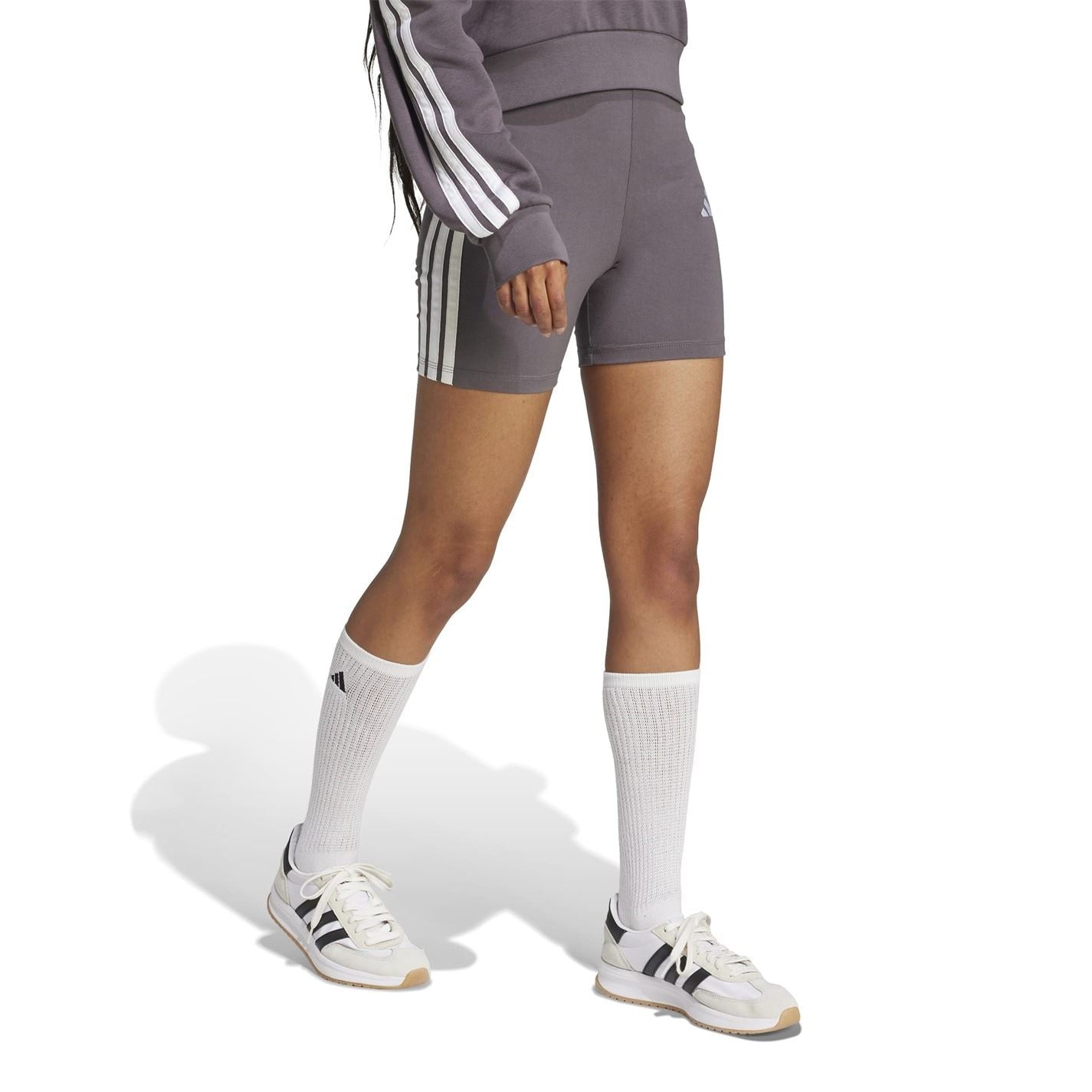 adidas Womens Essentials 3 Stripes Biker Shorts