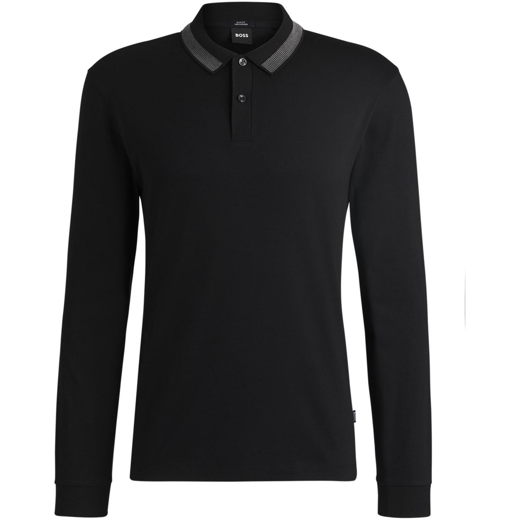 Boss H Pleins 199 Black Long Sleeve Polo Shirt