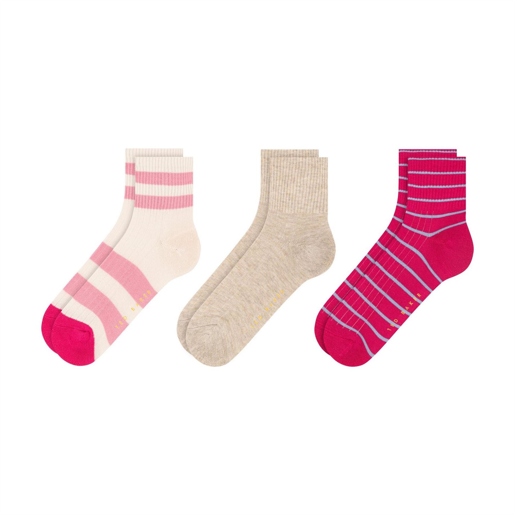 Ted Baker 3 Pack Trainer Quarter Socks