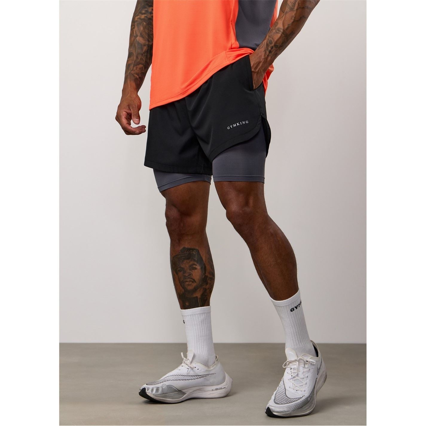 Gym King Prog 2 in 1 Slim Fit Running Shorts