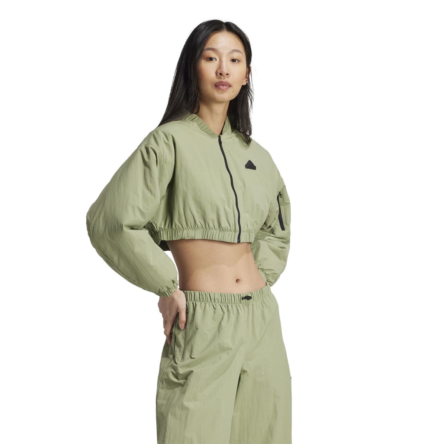 adidas City Escape Padded Cropped Bomber Jacket