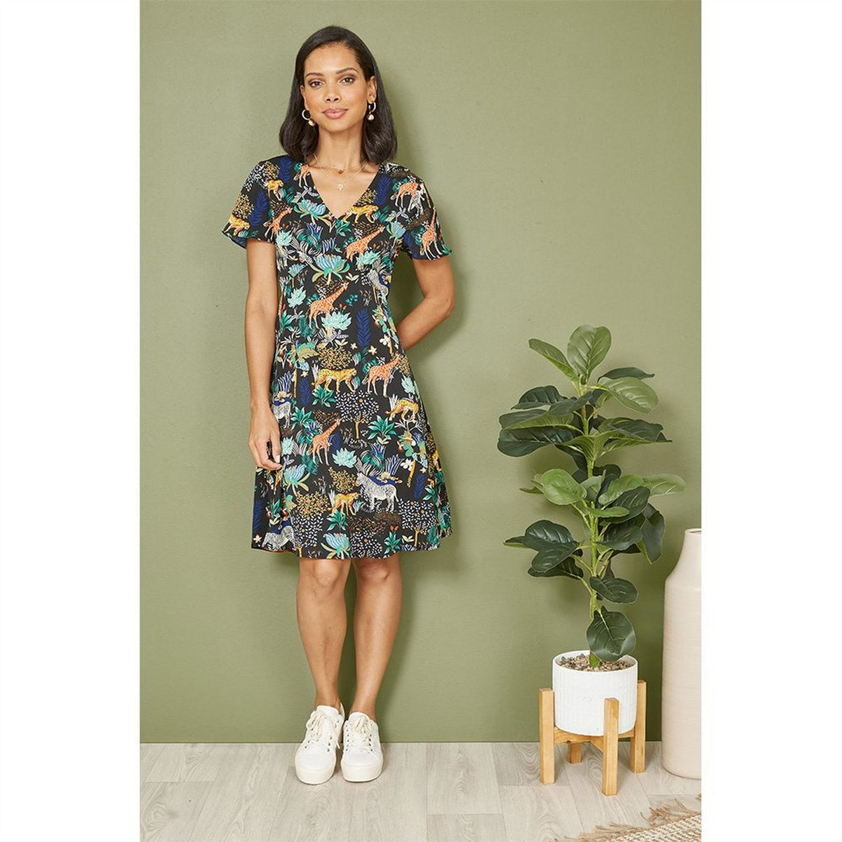 Yumi Jungle Print Skater Dress