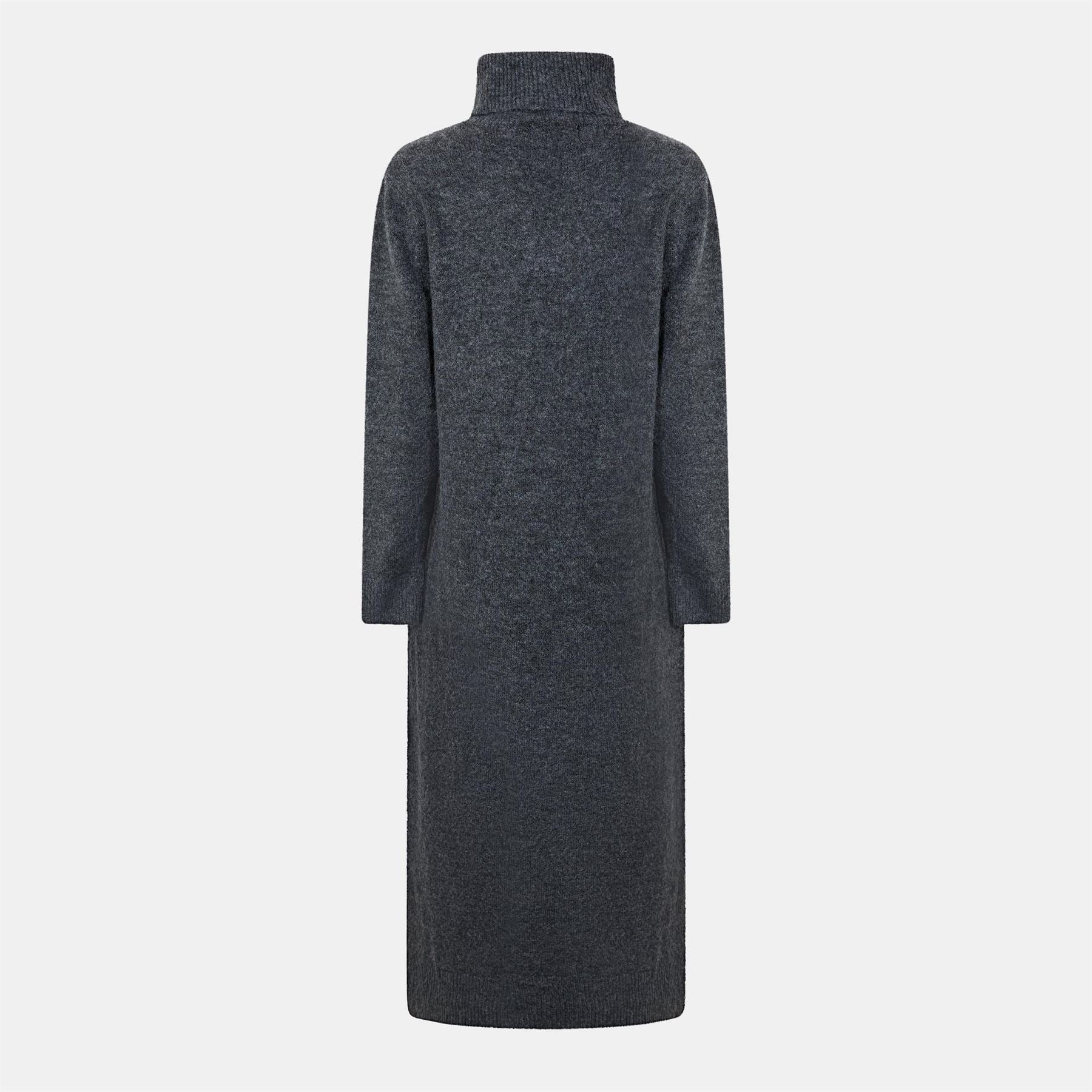 Pieces Knit Turtleneck Long Sleeve Midi Sweater Dress