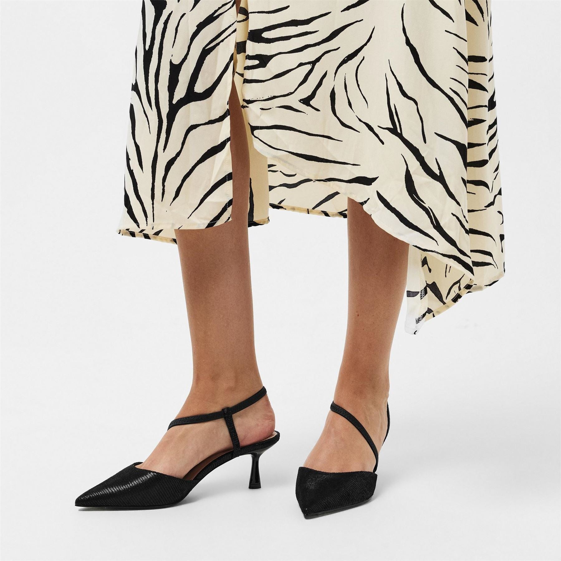 Dune London Textured Leather High Heel Court Shoes