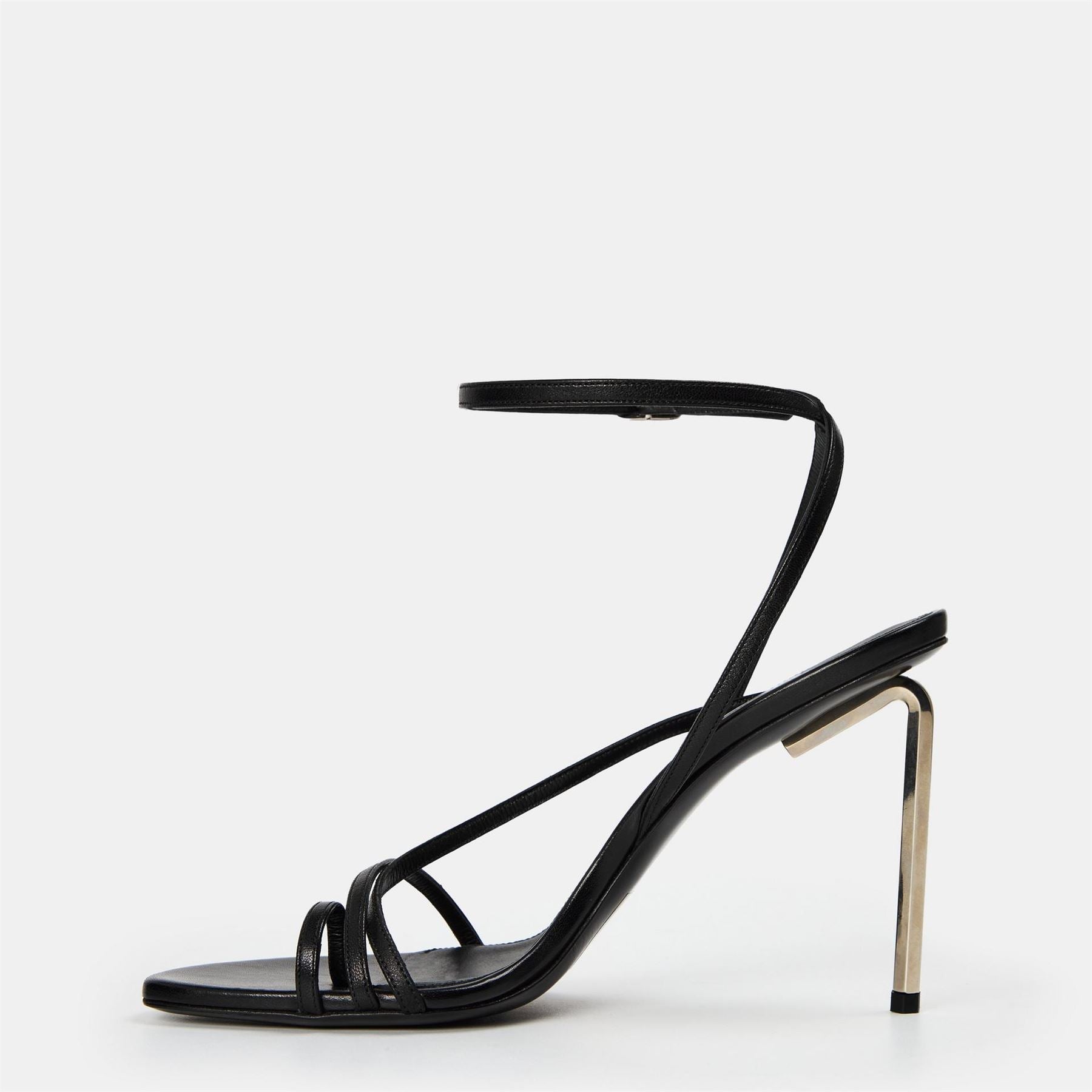 Off White Stiletto Heel Toe Post Sandals