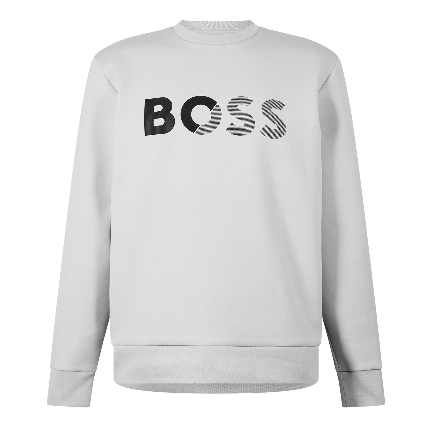 Boss Salbo Logo Cotton Long Sleeve Crew Sweatshirt